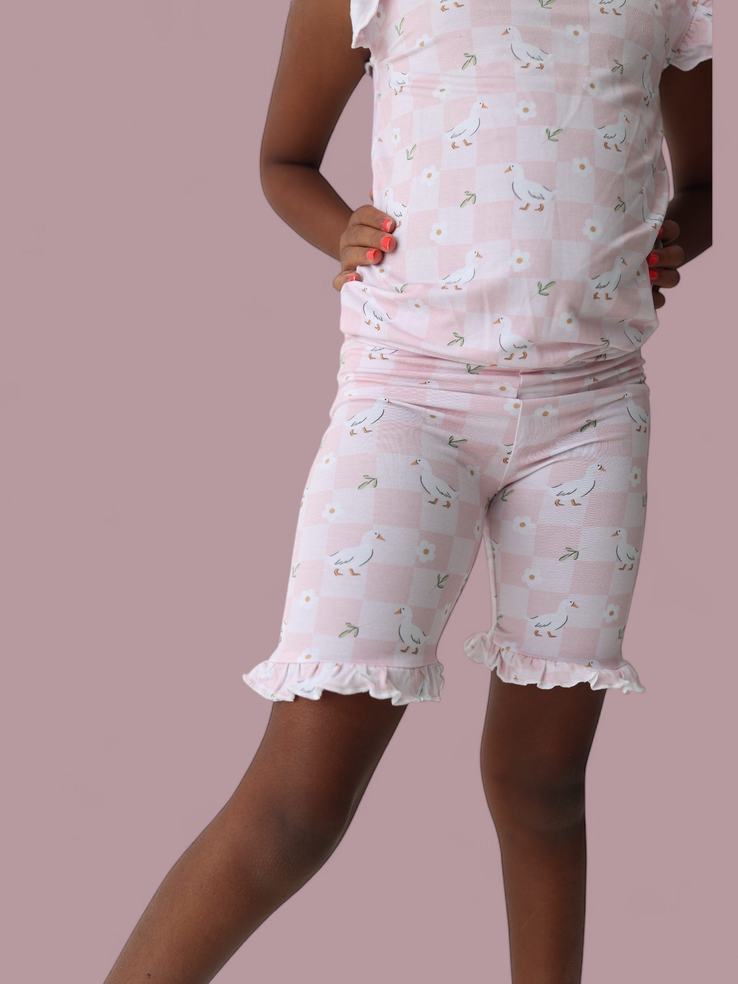 Exclusive Ducks And Daisies Dream Ruffle Short Set