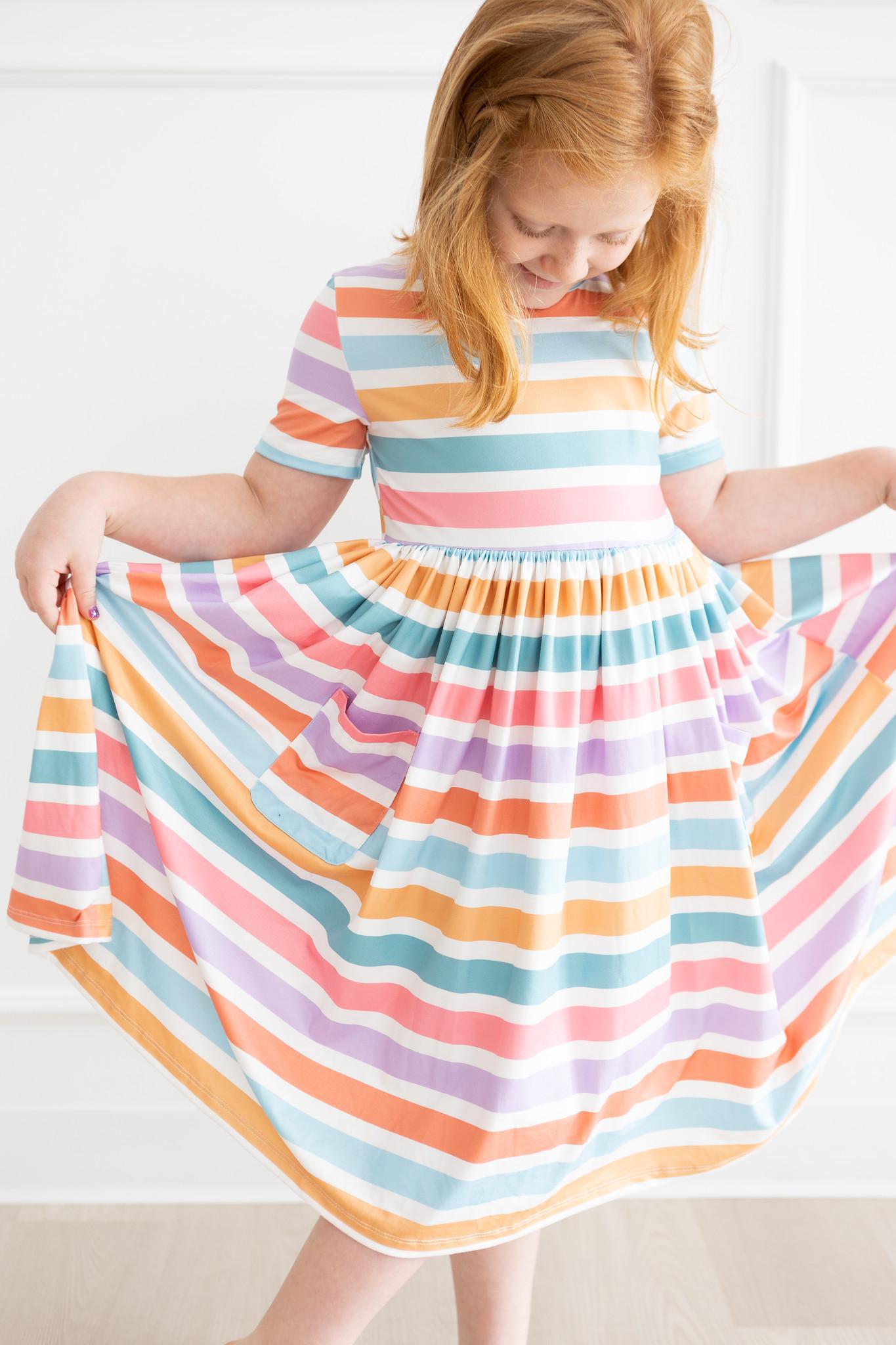 Spring Stripes S/s Pocket Twirl Dress