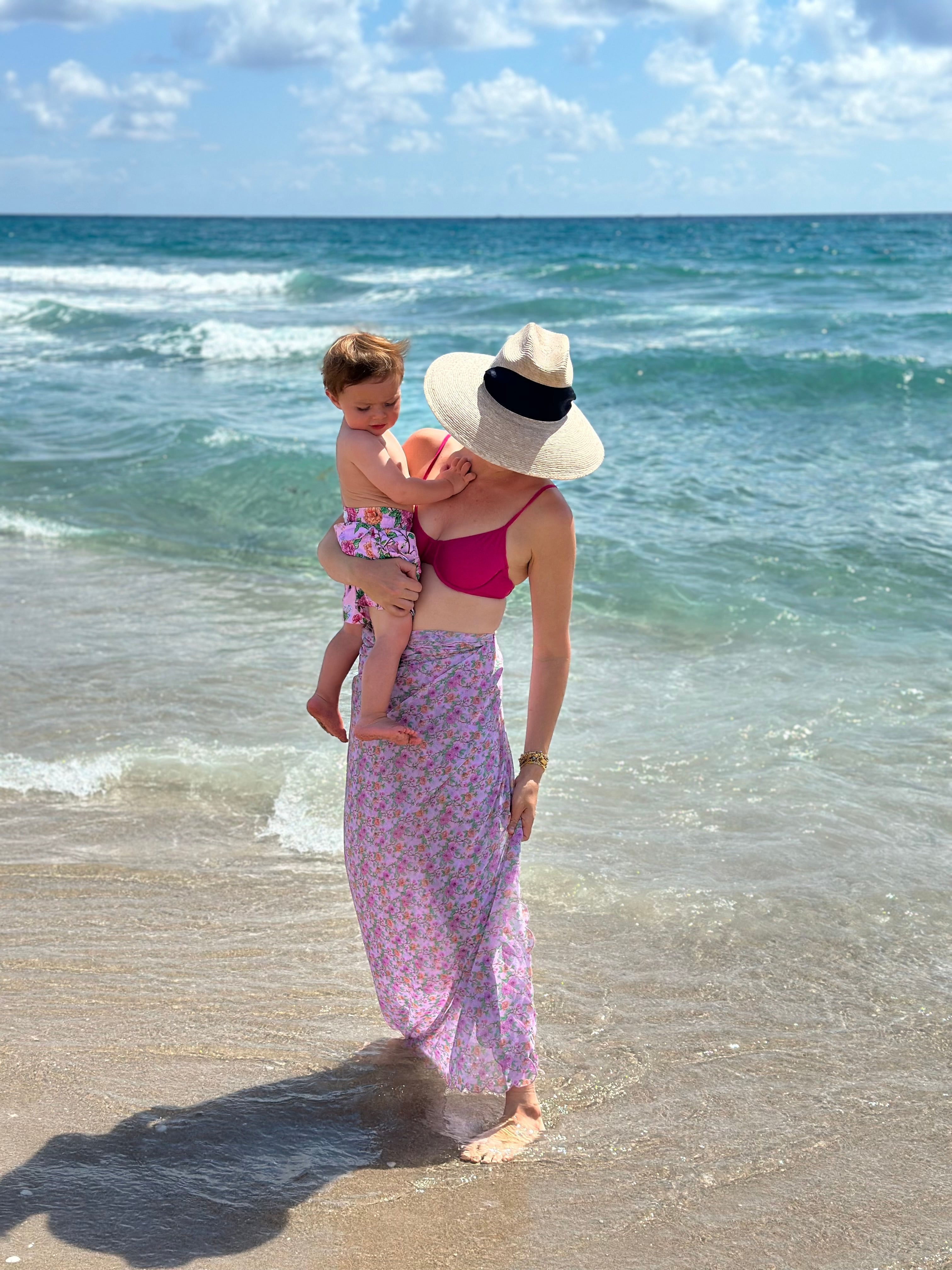 Hollyhock Sun Hat -  Navy Long Grosgrain Ribbon