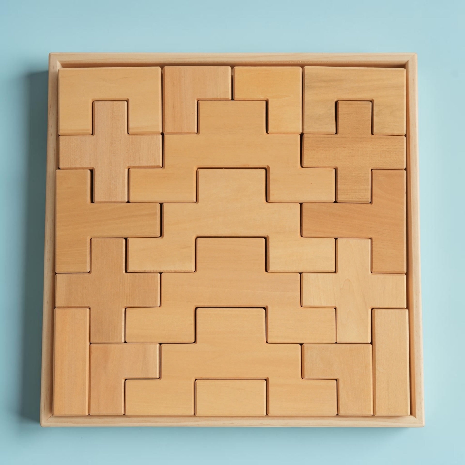 19 Pcs Wooden Stairway Building Blocks Set