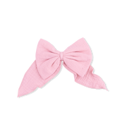 Solid Muslin Poignant Pink - Large Bow