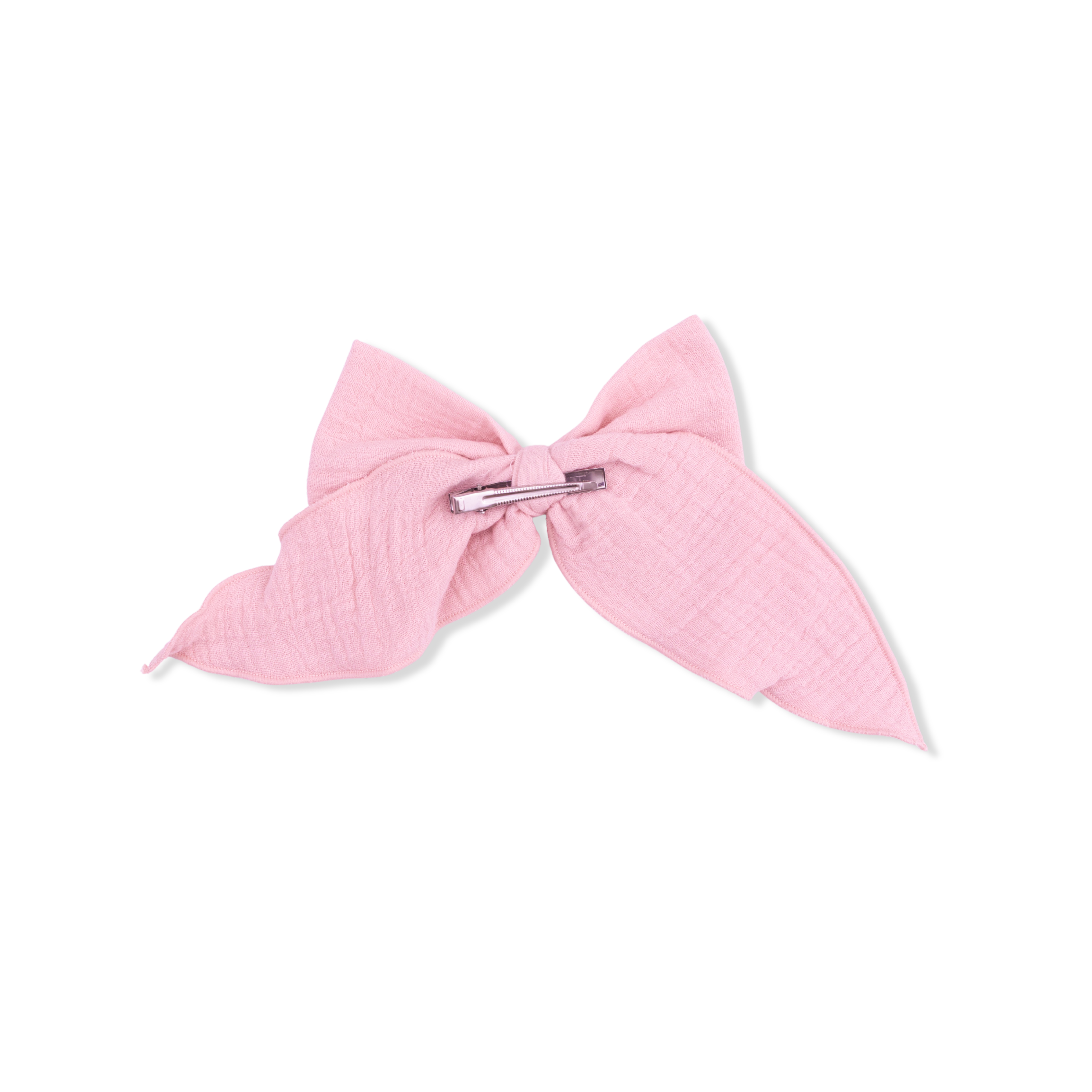 Solid Muslin Poignant Pink - Large Bow