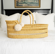 Modern Open Weave  African Moses Basket   Vegan Handle