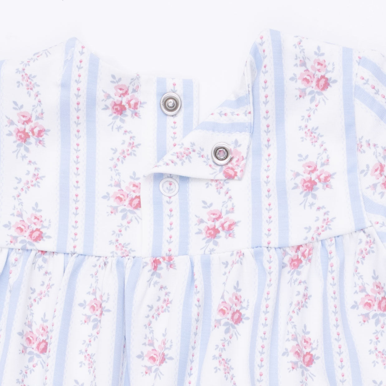 Anna Floral Stripe - Smocked Long Sleeve Romper