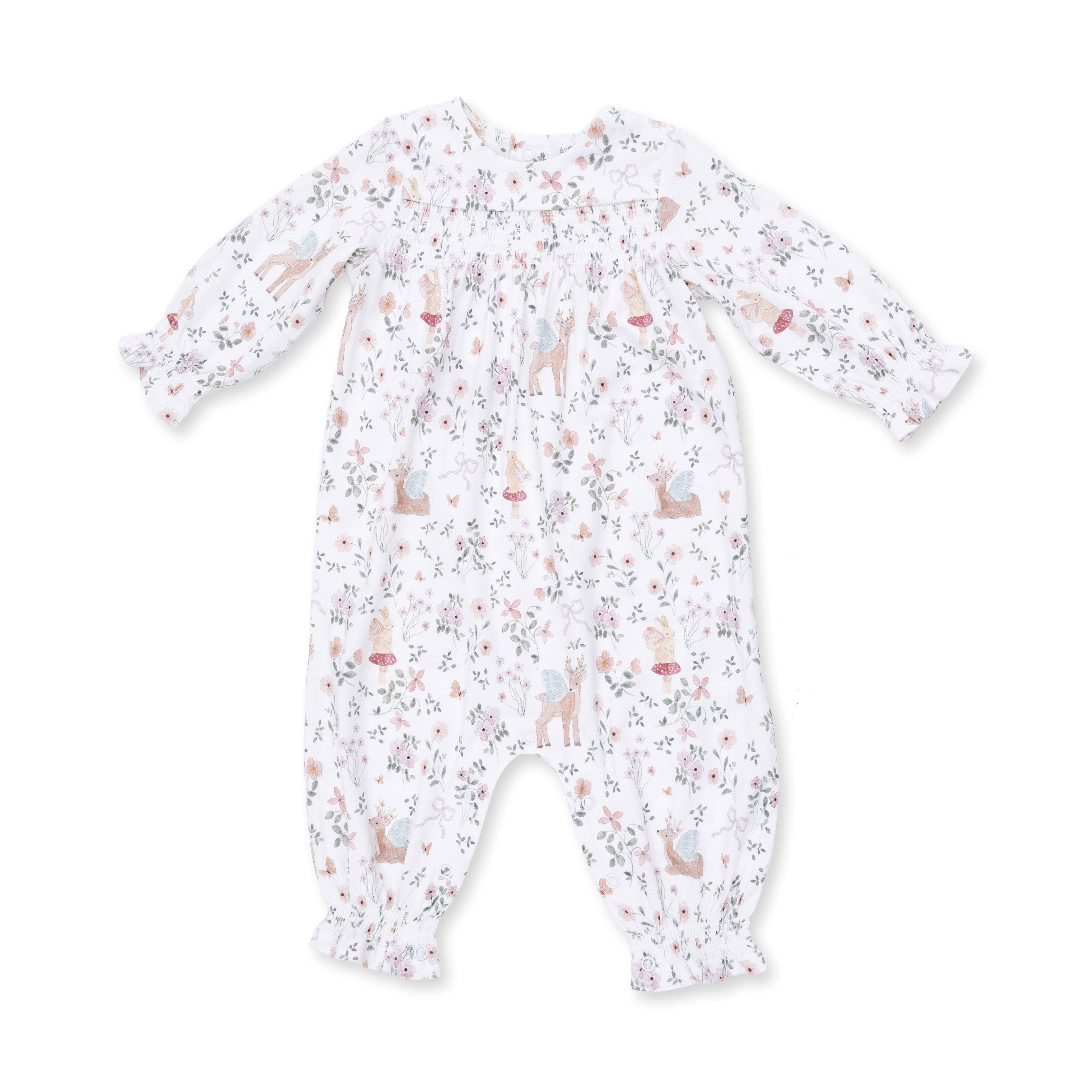 Enchanted Woodland - Smocked Long Sleeve Romper