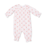 Rose Bow Lattice - Smocked Long Sleeve Romper