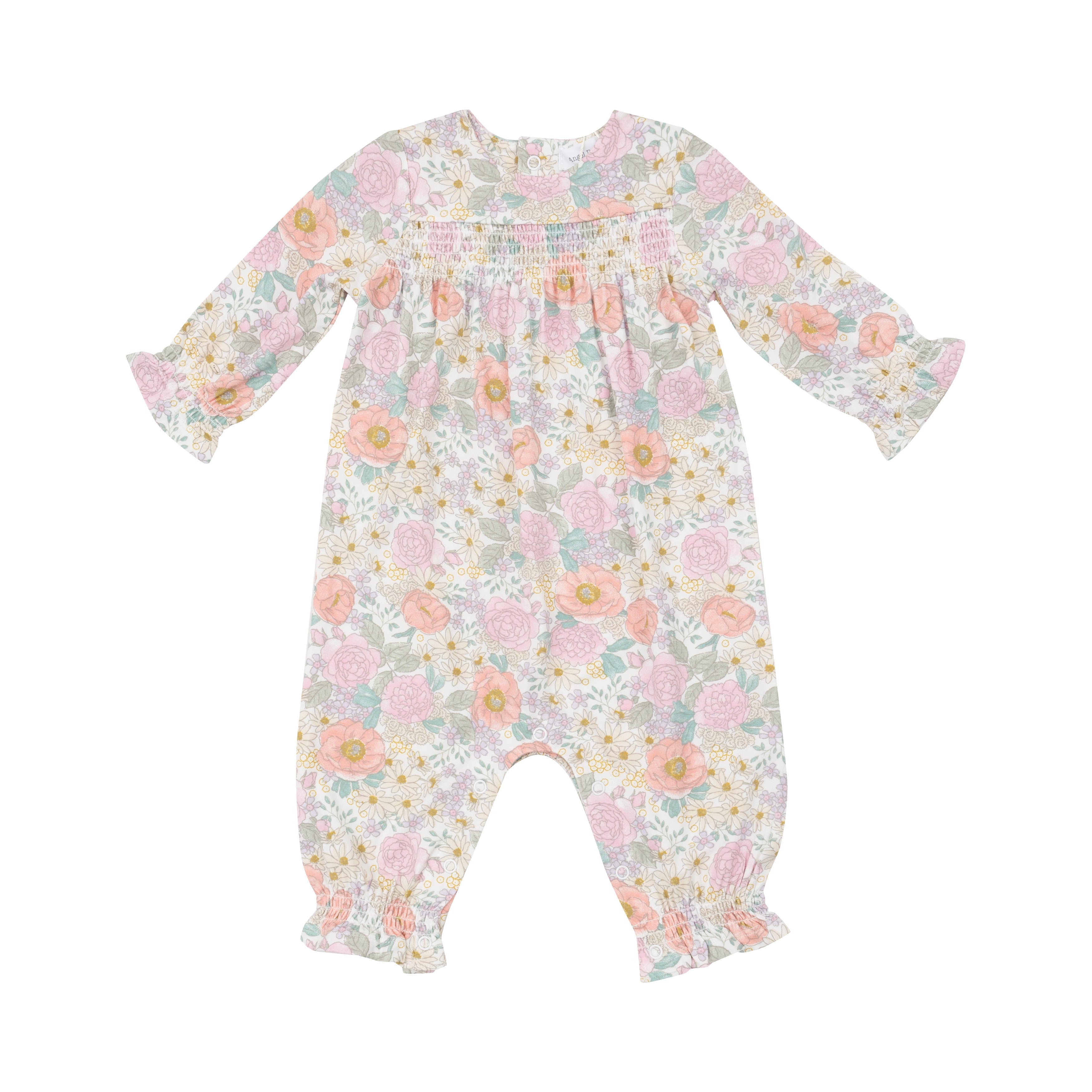 Smocked Romper - Peonies & Roses