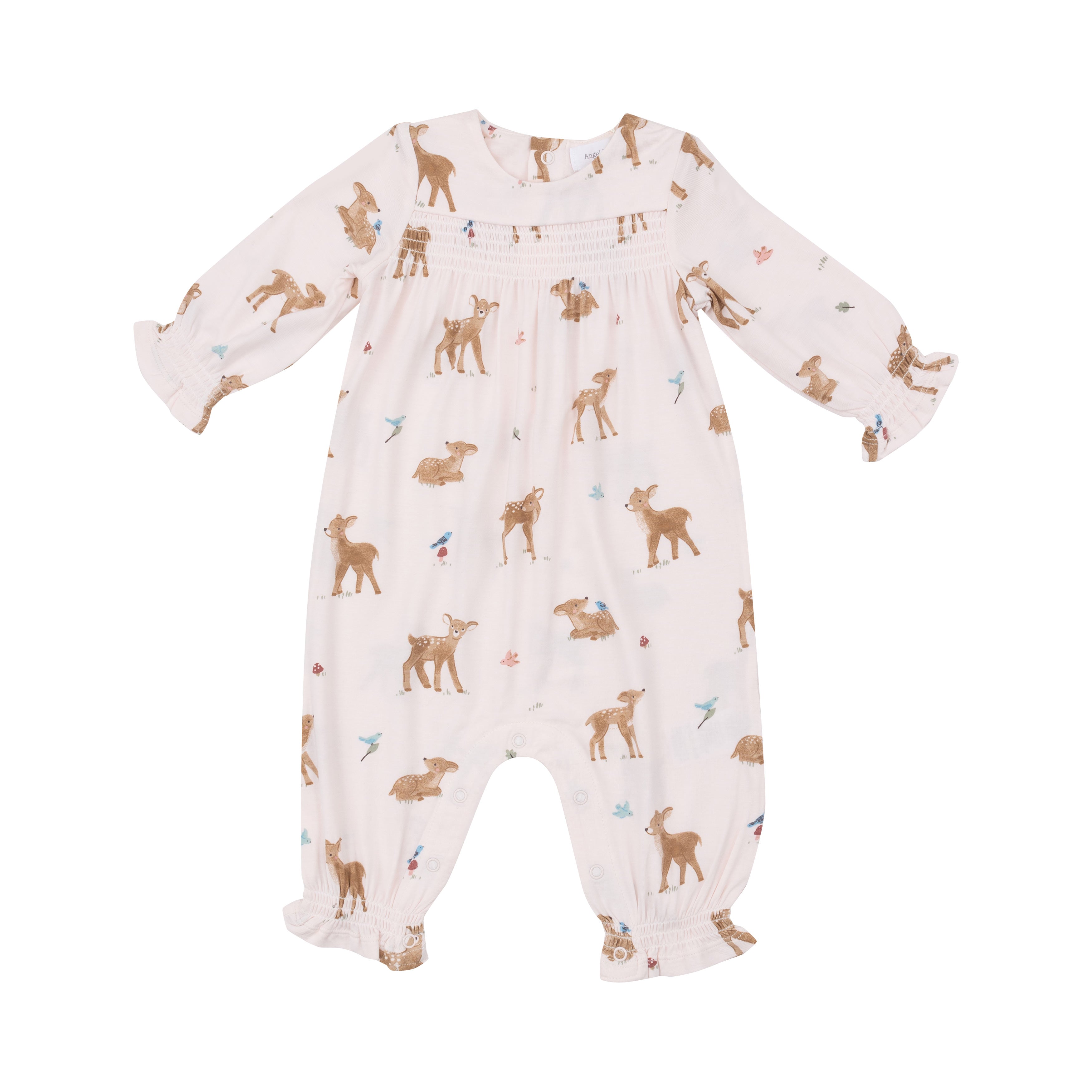 Smocked Romper - Soft Deer