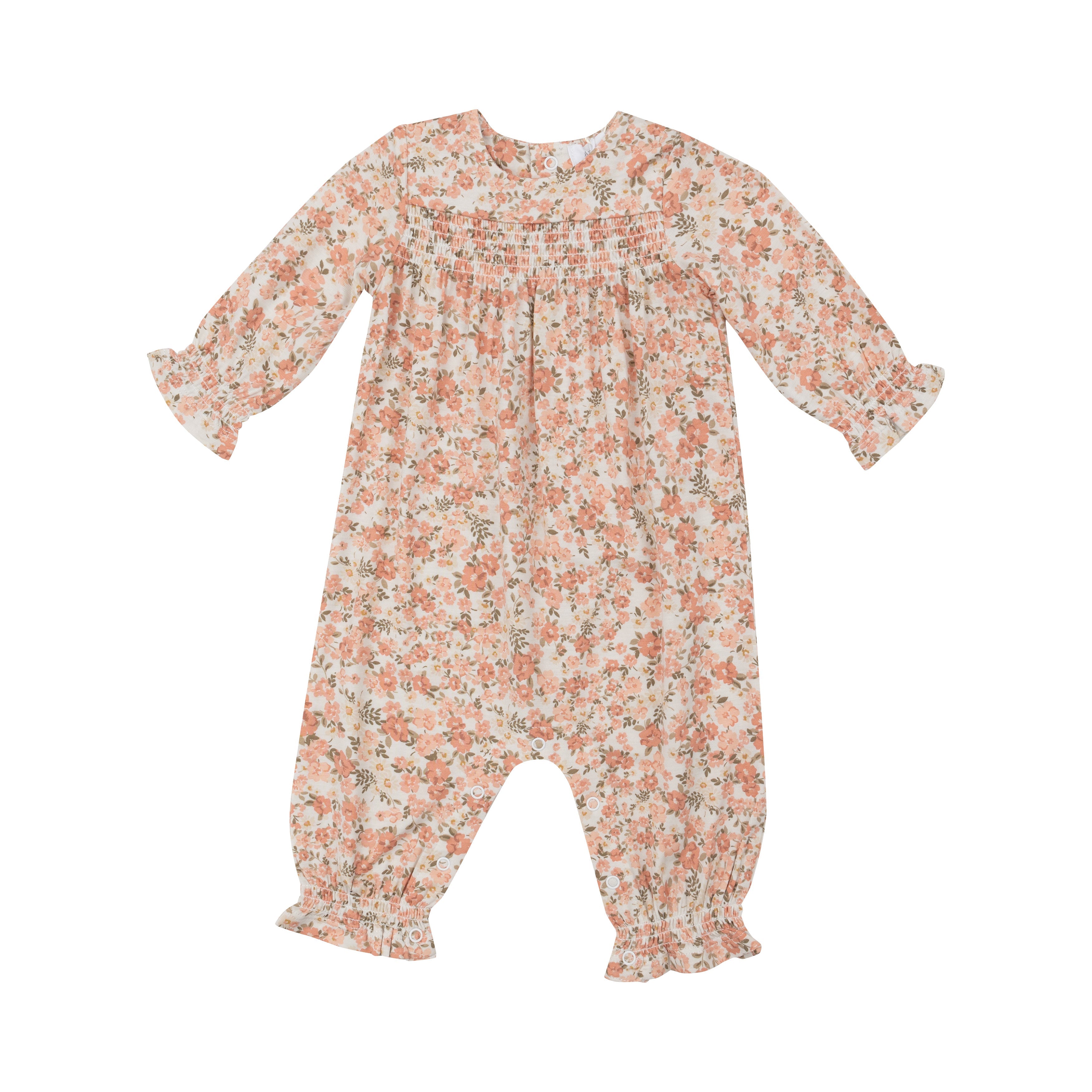 Smocked Romper - Sweet Rose Calico