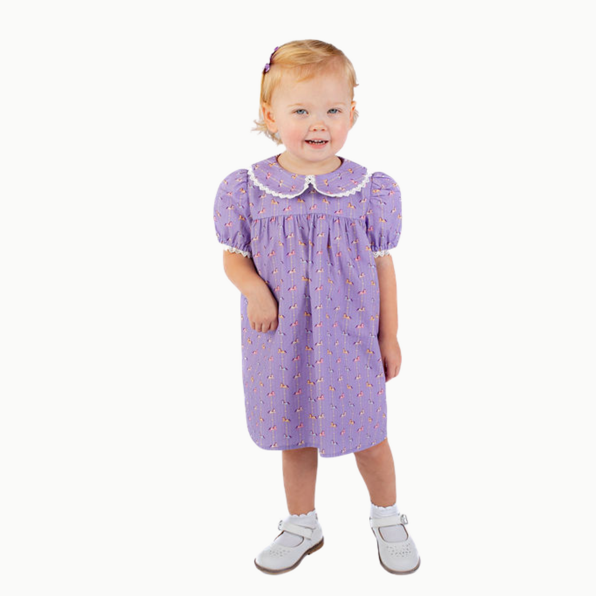 Lace Trim Dress In Purple Carousel