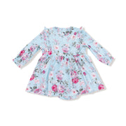 Ruffle Long Sleeve Bodysuit Dress