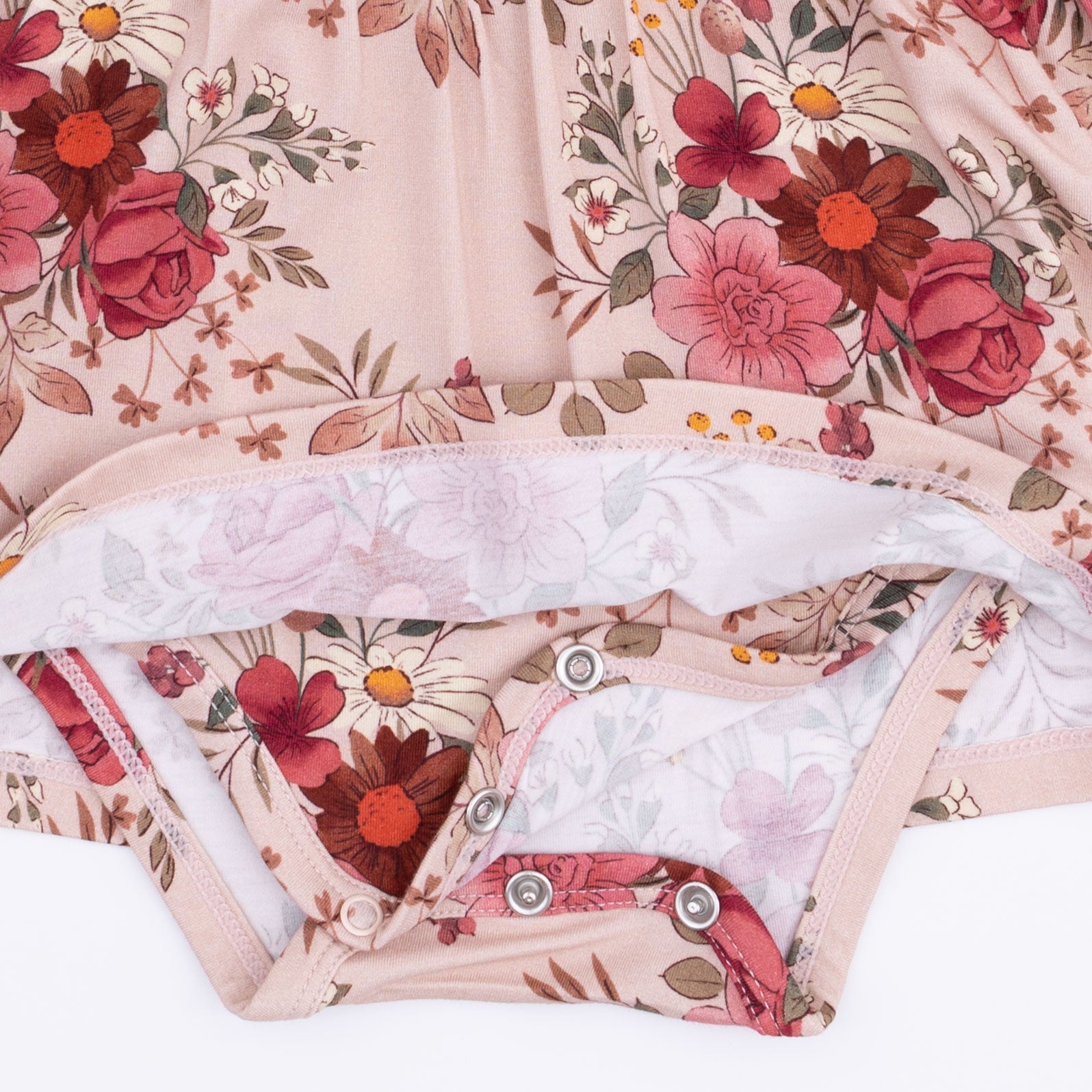 Sabrina Floral - Long Sleeve Ruffle Bodysuit Dress