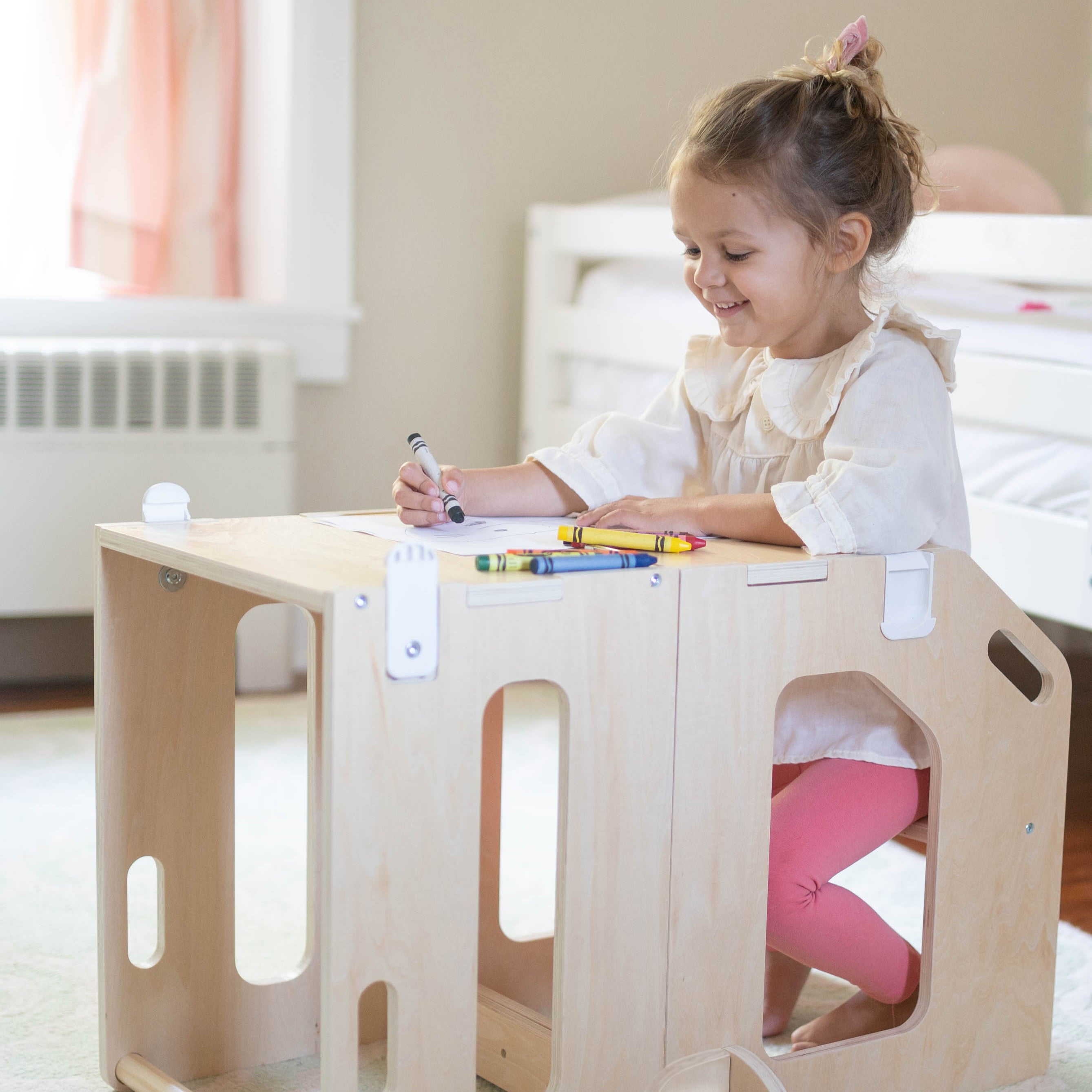 2-in-1 Kitchen Tower And Kids Art Desk