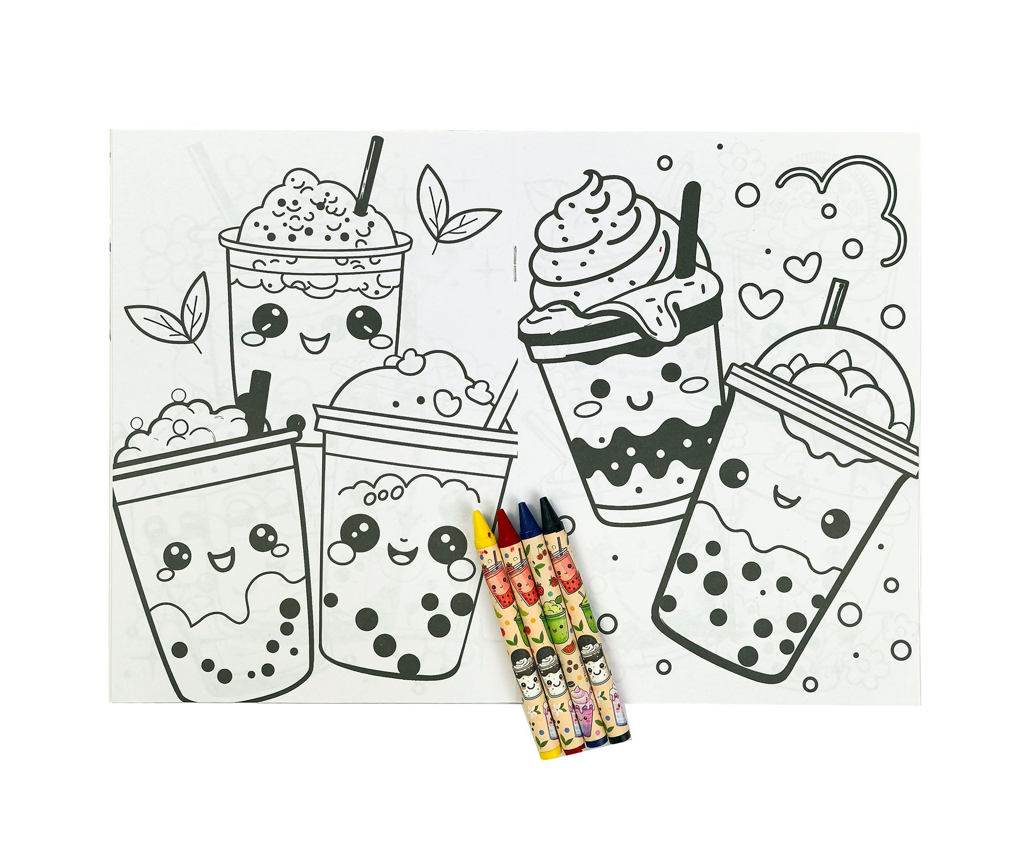 Boba Coloring Books With Crayons Party Favors - Set Of 6 Or 12