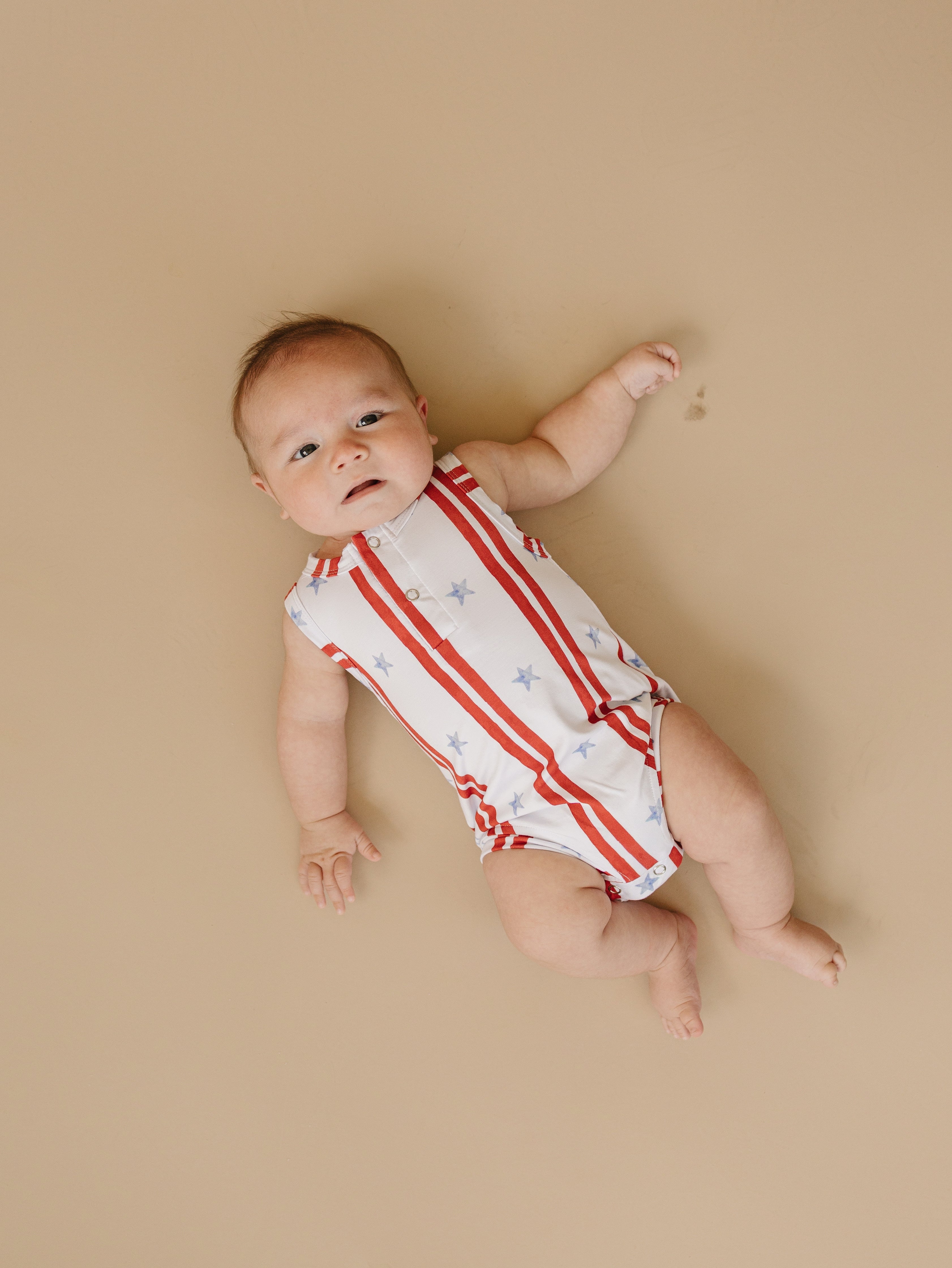 Stars & Stripes Henley Bamboo Romper