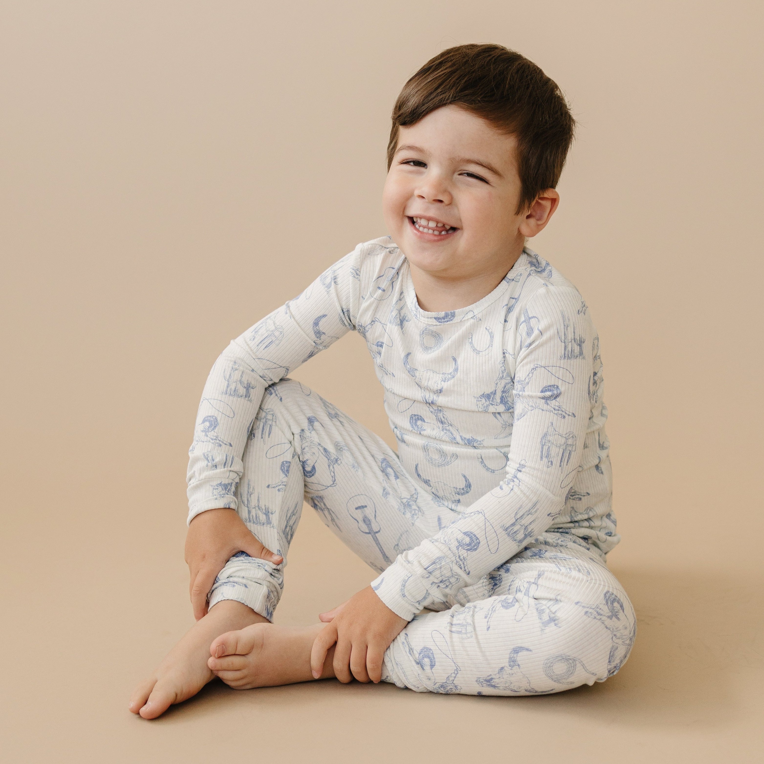 Cowboy Blues 2pc Ribbed Bamboo Pajamas