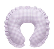 Purple Gingham Ruffle Nursing Pillow Cover