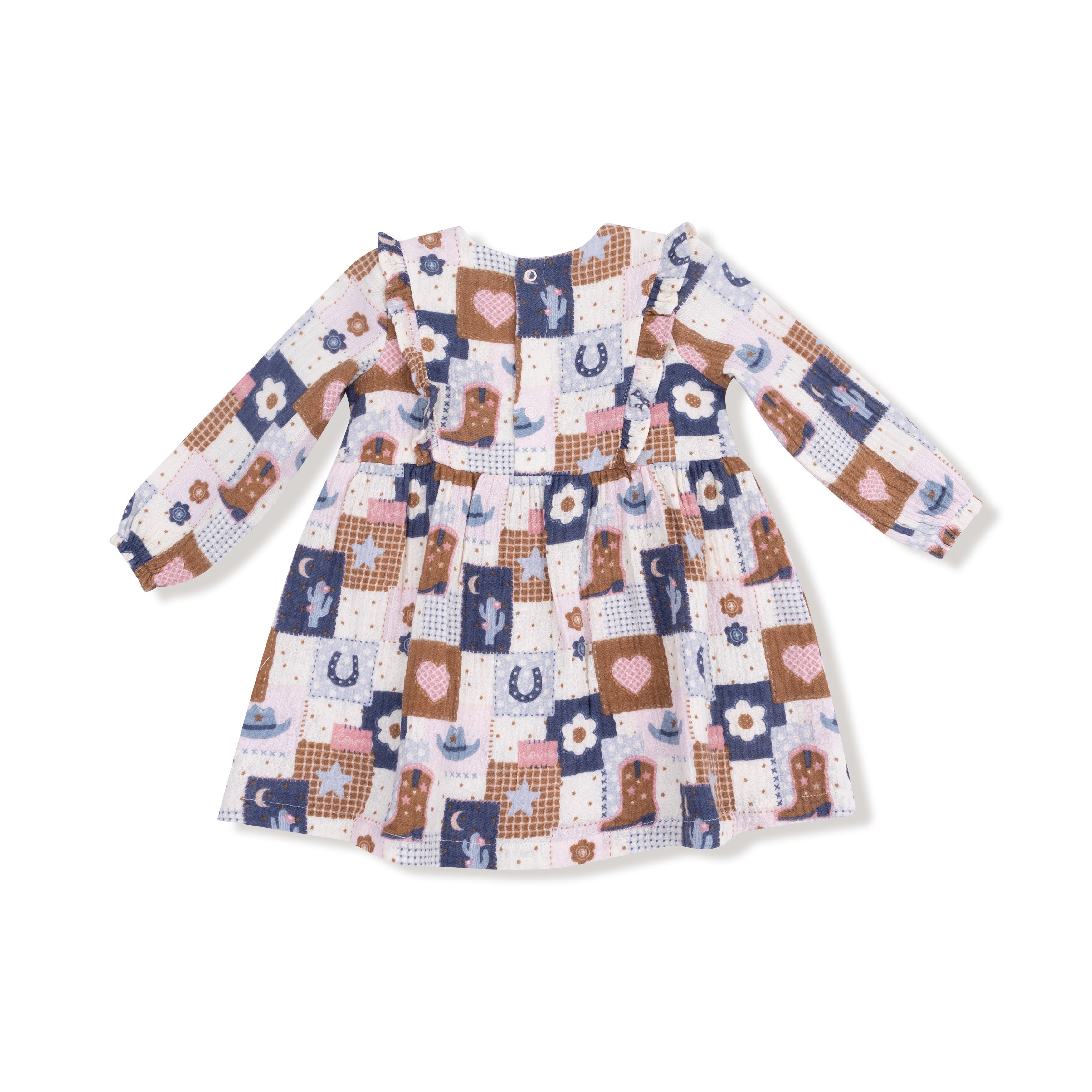 Ruffle Long Sleeve Dress And Legging Set