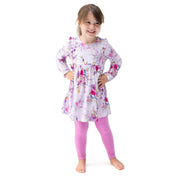 Dahlia Floral - Long Sleeve Ruffle Dress And Legging