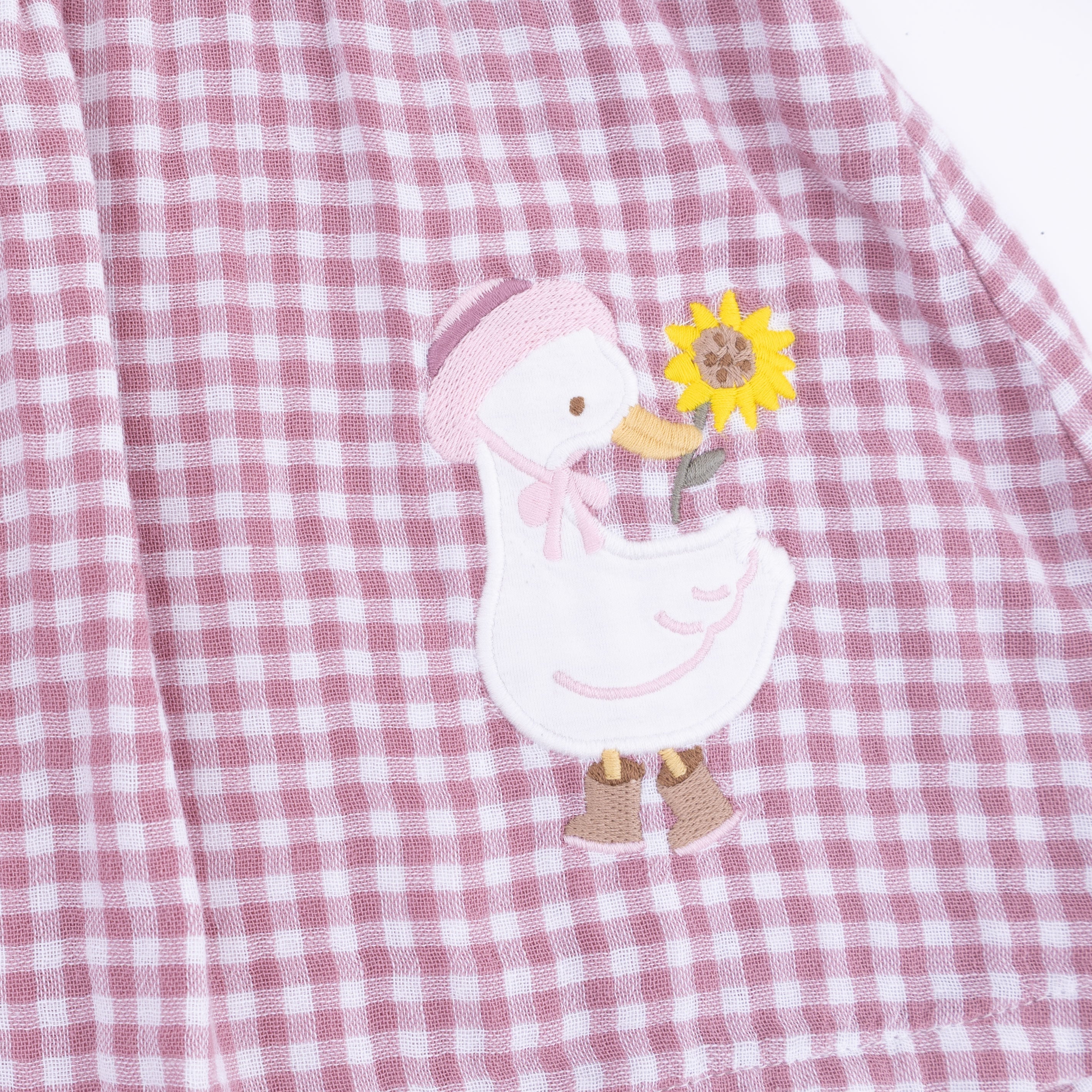 Berry Gingham - Long Sleeve Ruffle Dress And Legging