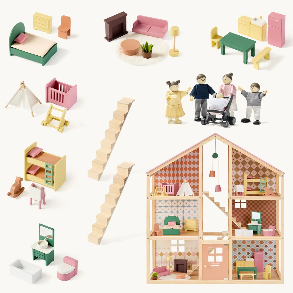 ® Sweetwood Pegasus Dollhouse & Wooden Dollhouse Dolls