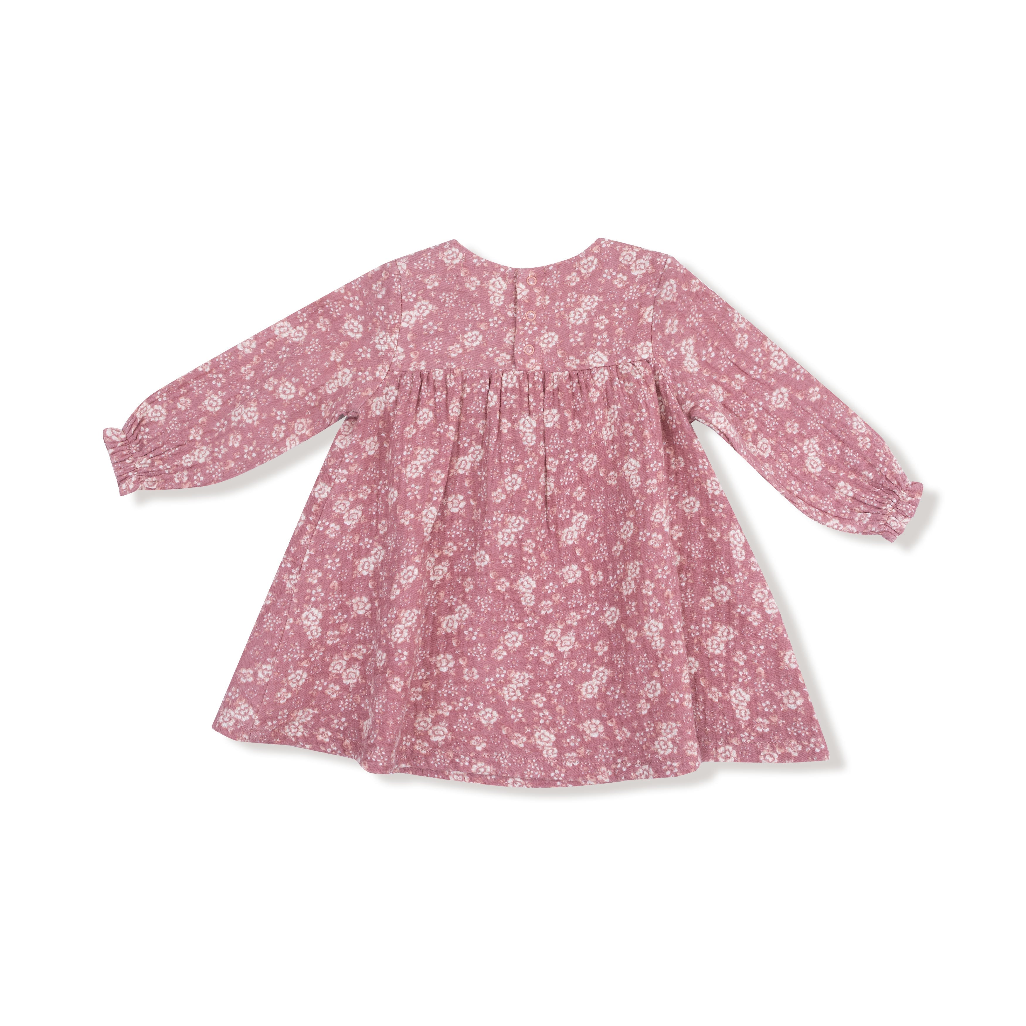Smocked Ruffle Long Sleeve Dress + Diaper Cover (2t To 4t Dress Only)