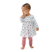 Alyssa Floral - Smocked Ruffle Long Sleeve Dress And Legging