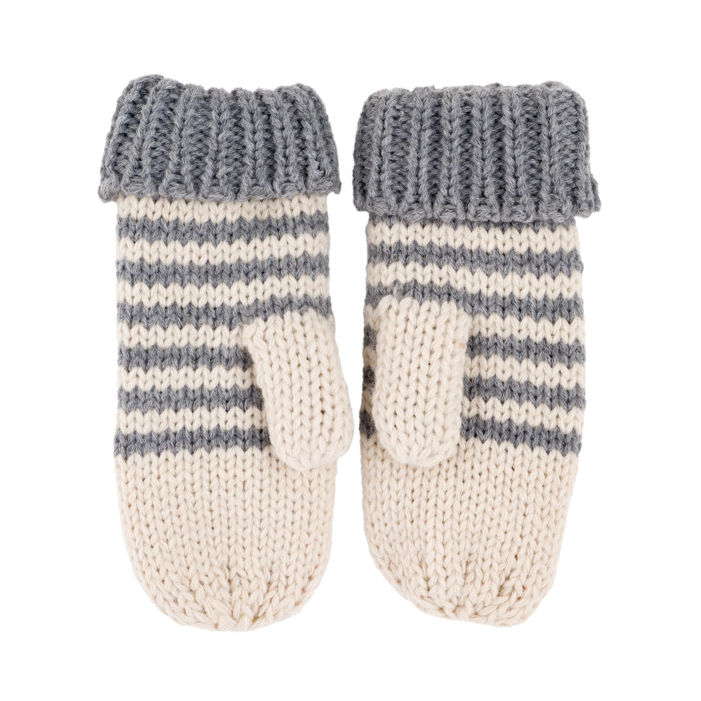Kids Kitty Cat Stripe Knit Mittens - Soft, Fleece Lined, For Toddlers And Children Of All Ages