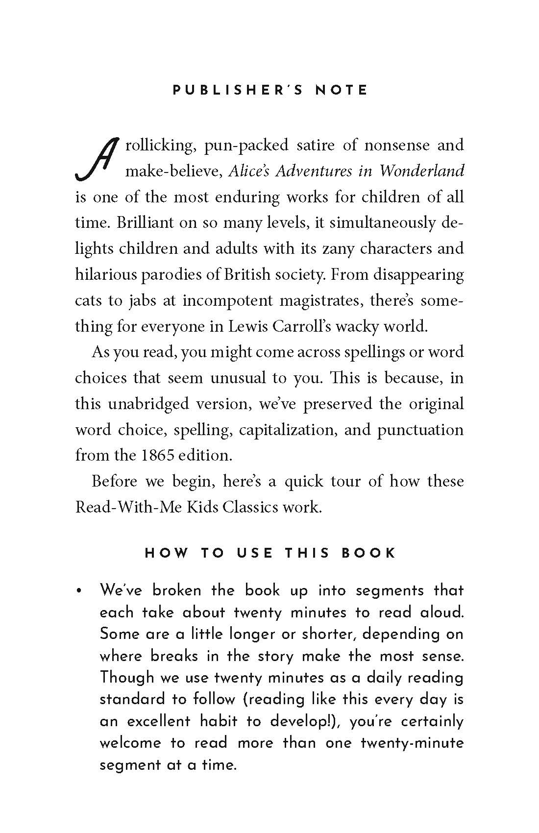 Alice's Adventures In Wonderland: The Read-with-me Edition