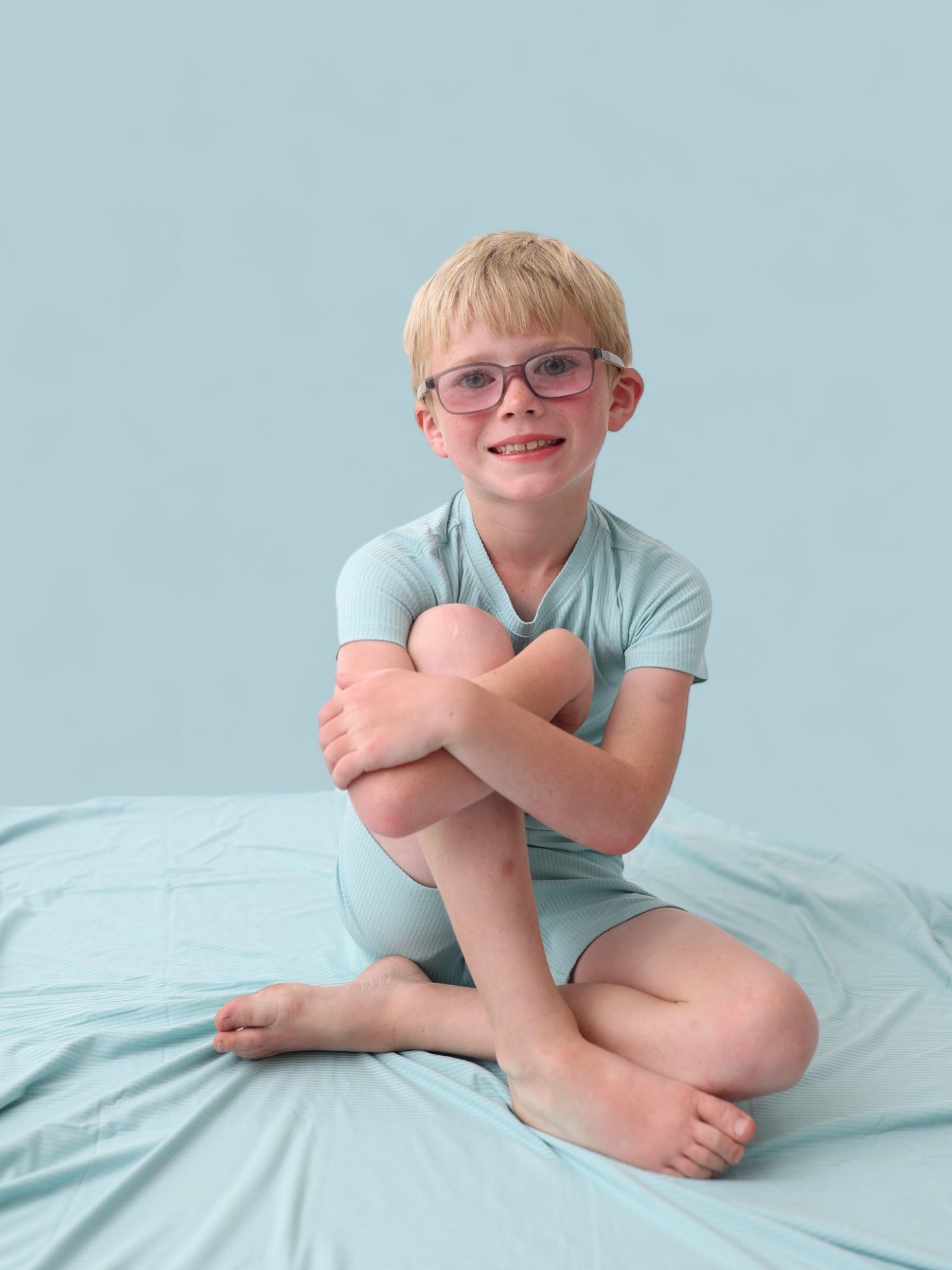 Hazy Blue Rib Dream Short Set