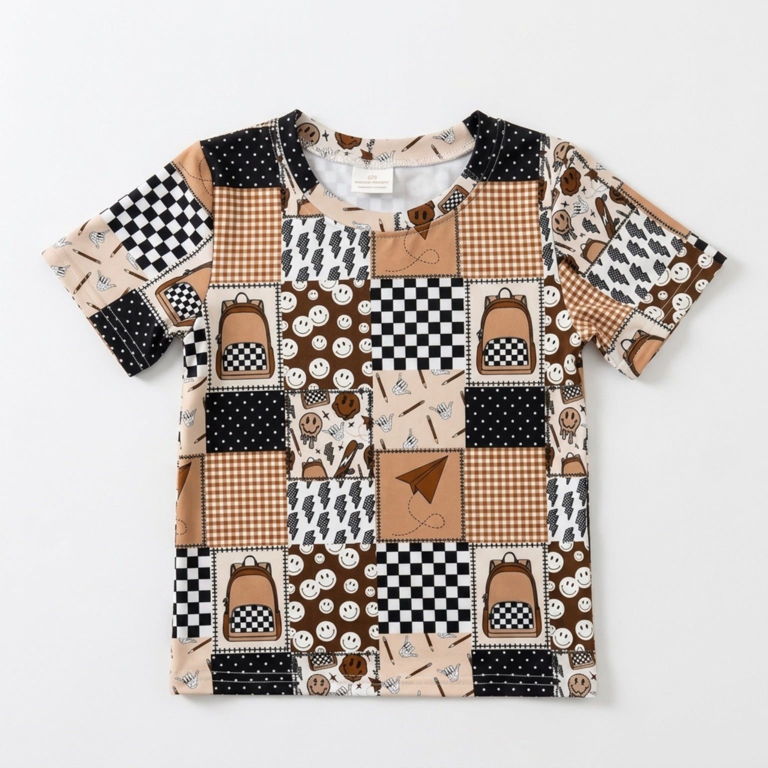 Checkered School Short Sleeve T Shirt