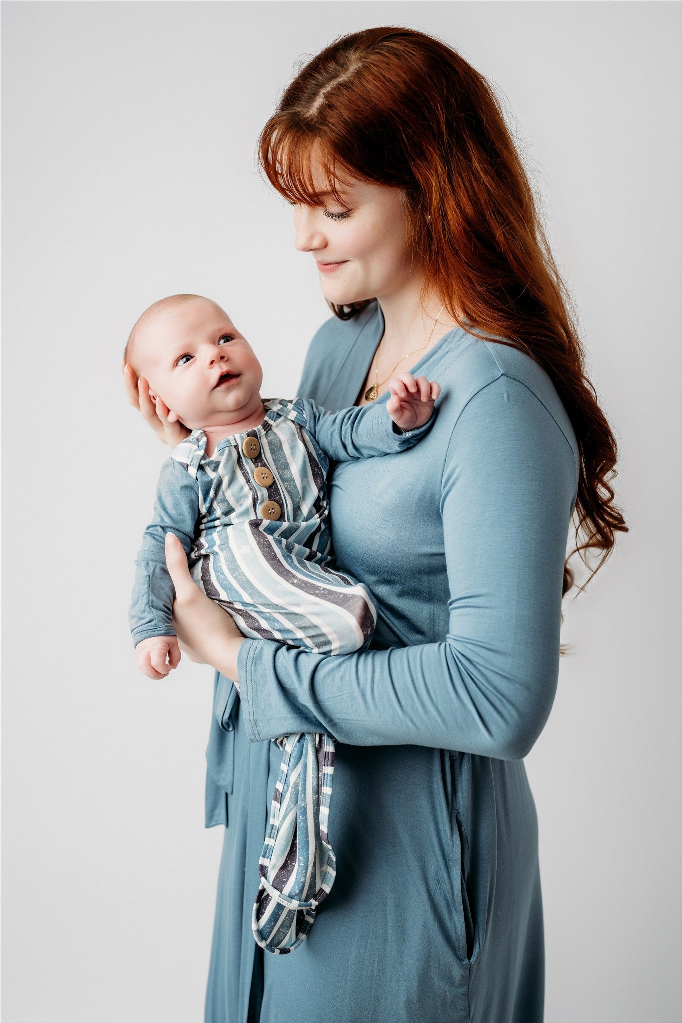 Carolina Blue | Bamboo Knit Mommy Robe