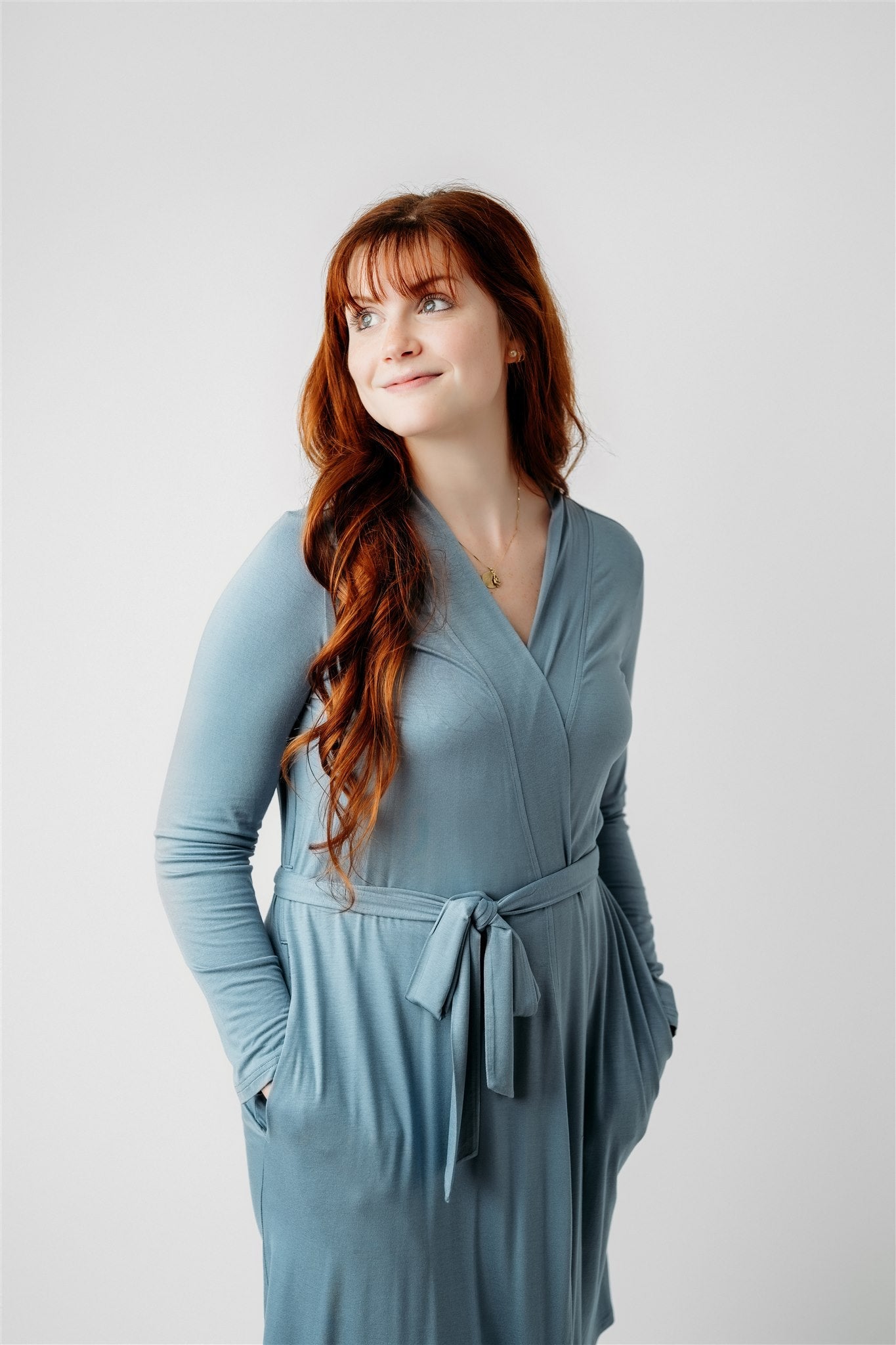 Carolina Blue | Bamboo Knit Mommy Robe