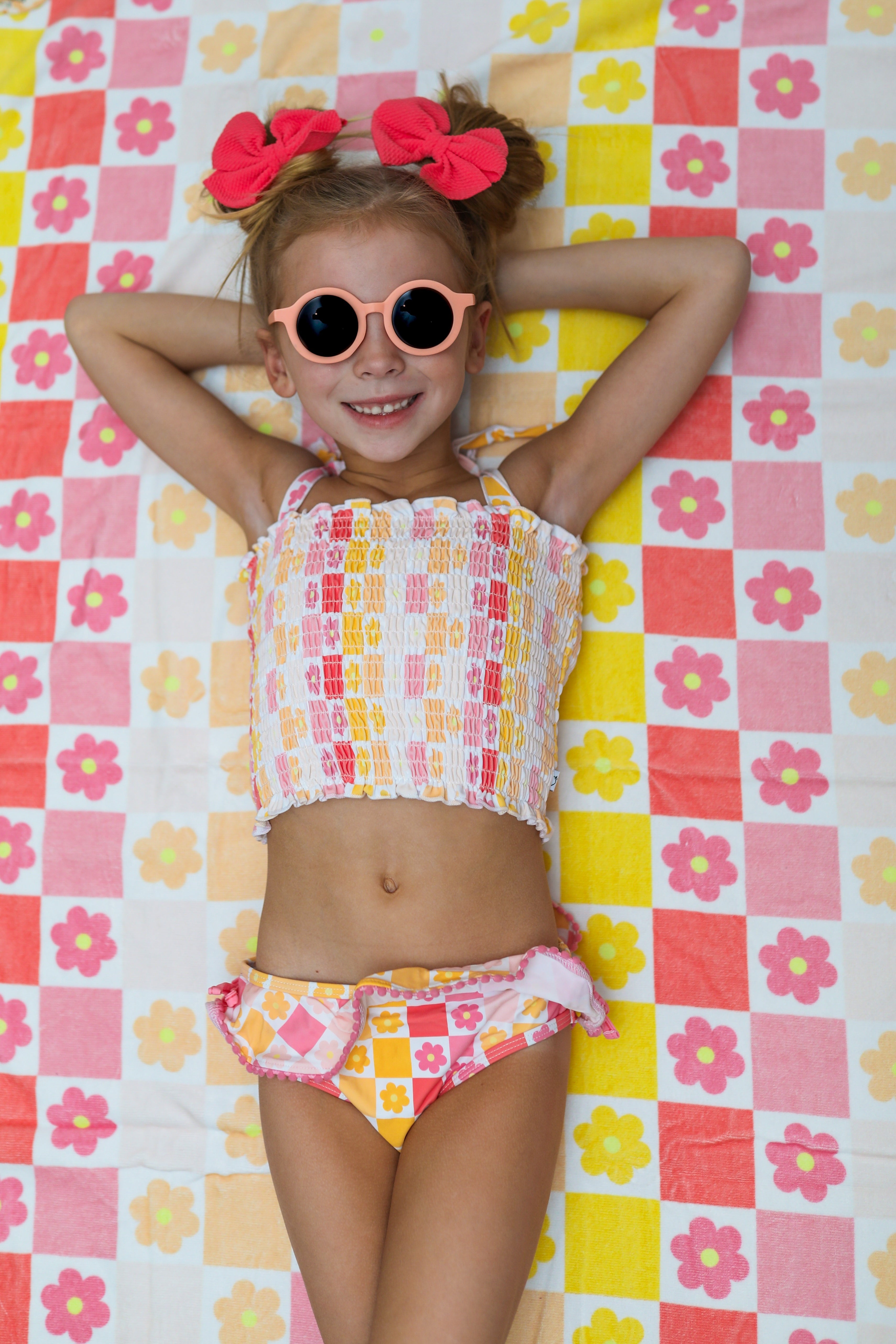 Summer Sunset Checkers Dream Towel