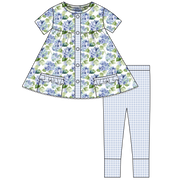 Charleston Hydrangea Bamboo Short Sleeve Tunic + Legging Set
