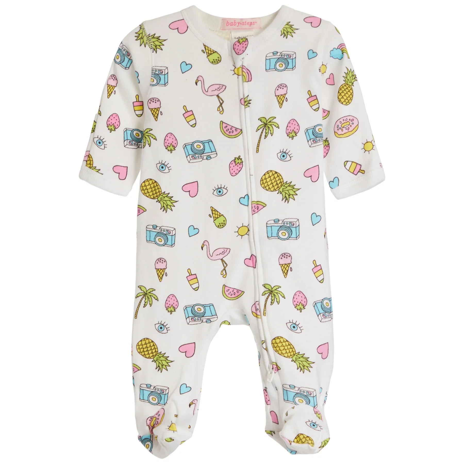 Baby Zipper Footie - Doodle