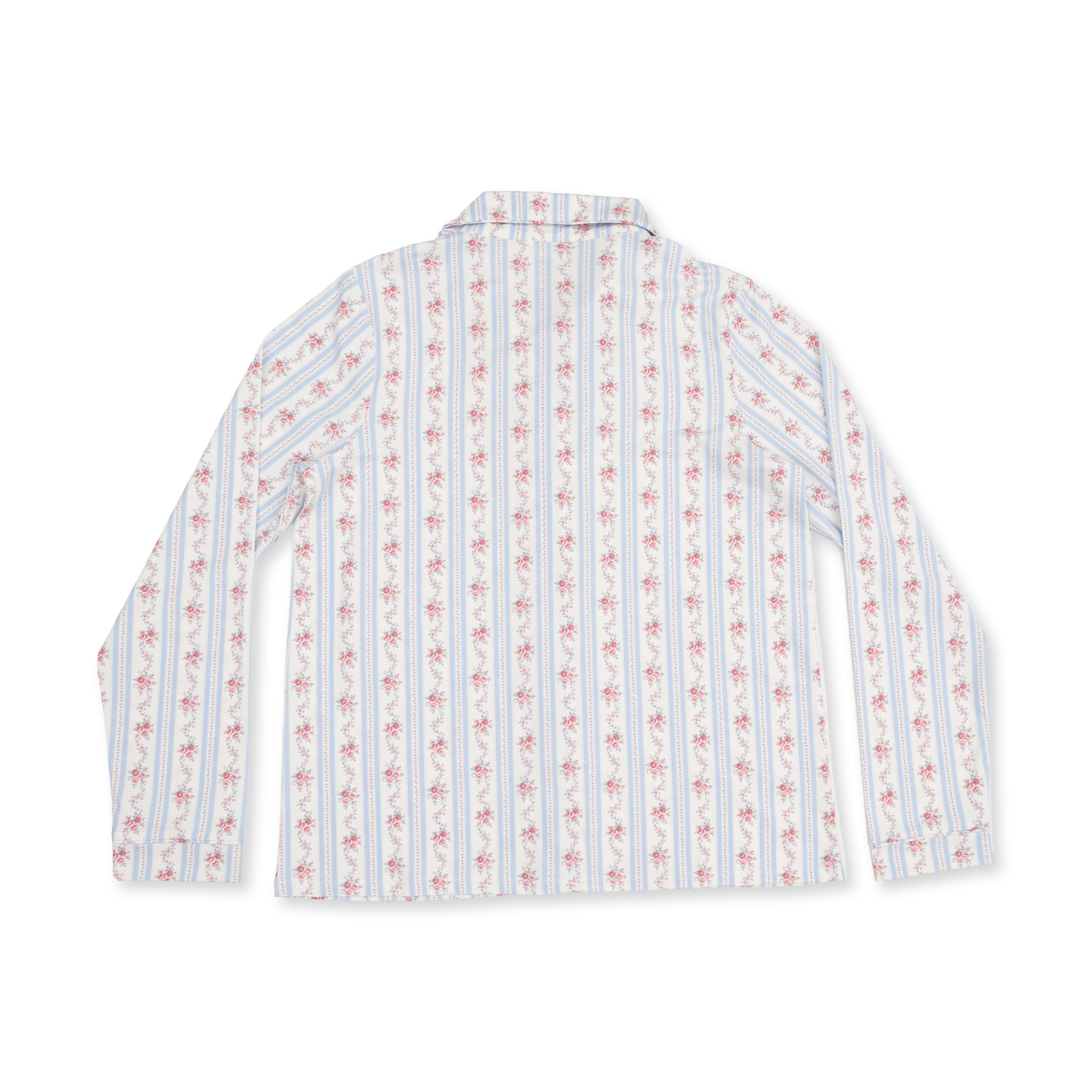 Anna Floral Stripe - Adult Long Sleeve Coat Style And Pant With Pockets