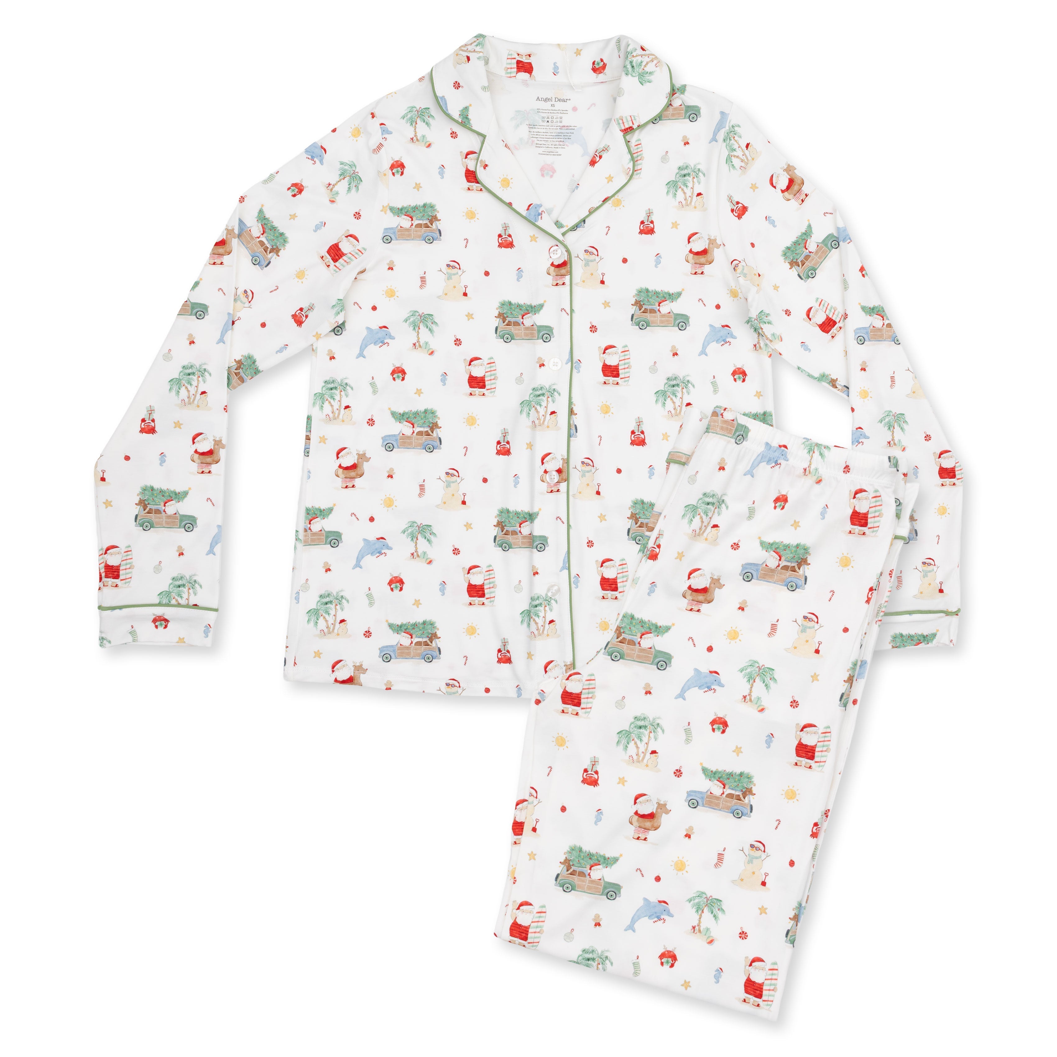 Beach Christmas - Adult Long Sleeve Coat Style And Pant With Pockets