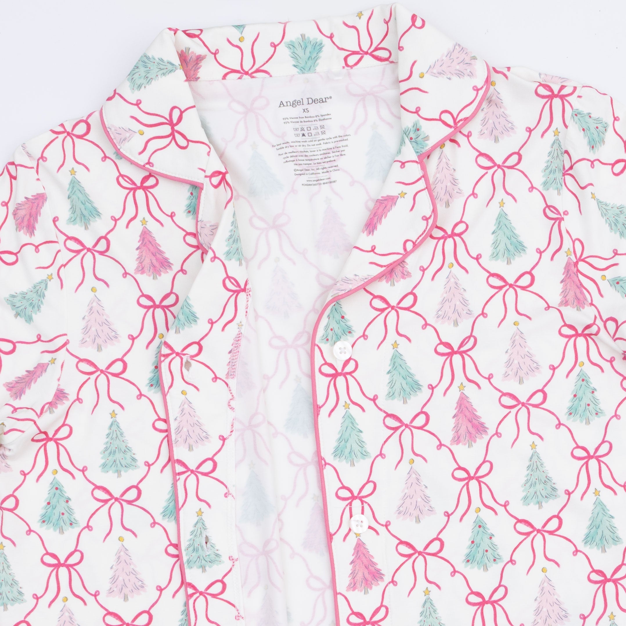 Bow Trellis Tree - Adult Long Sleeve Coat Style With Pants