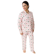 Christmas Dogs Pink - Adult Long Sleeve Coat Style And Pant With Pockets