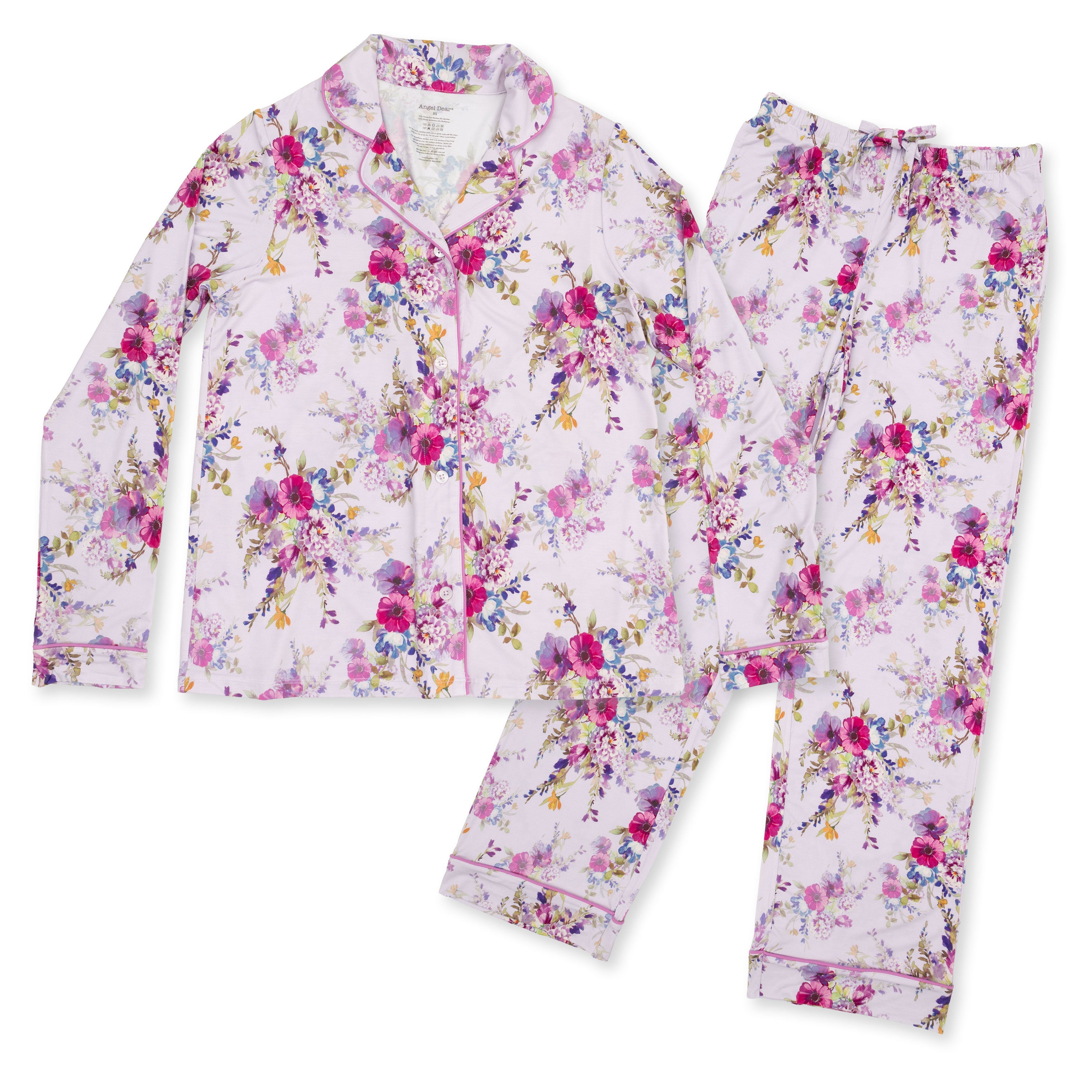 Dahlia Floral - Adult Long Sleeve Coat Style And Pant With Pockets