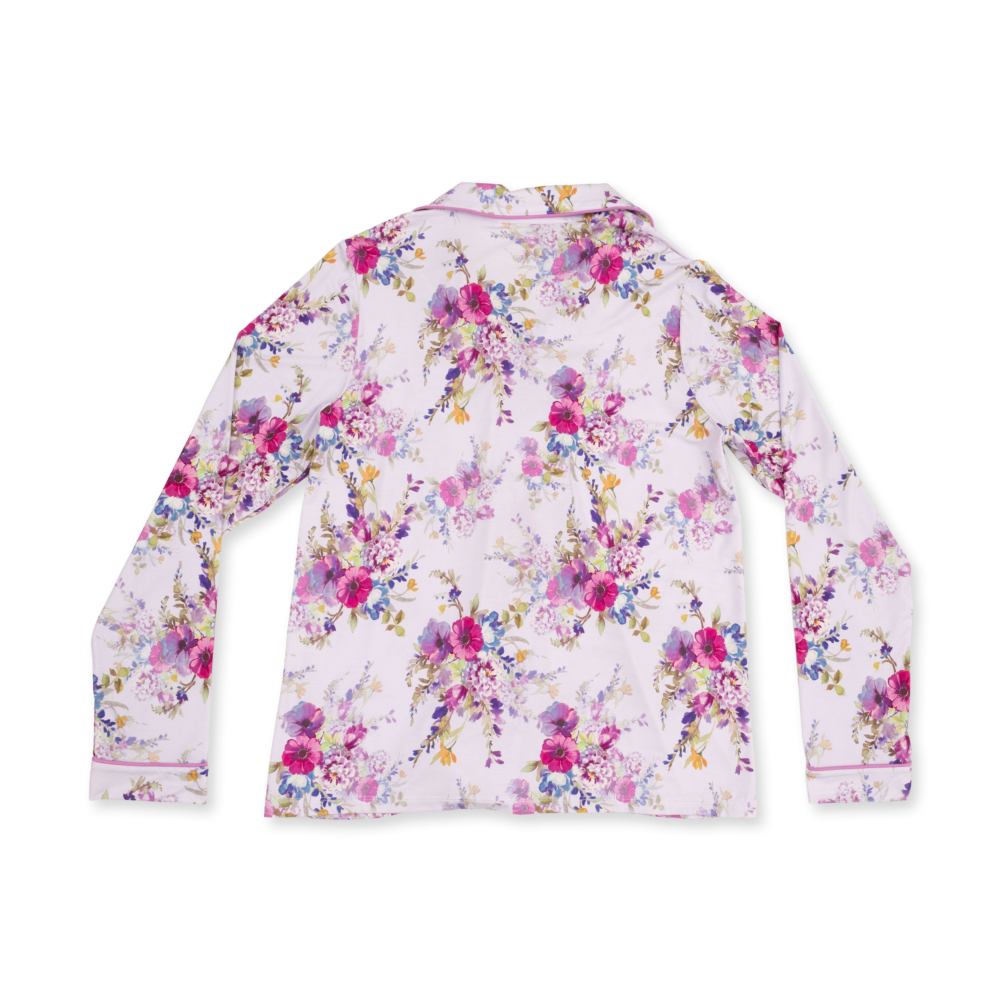Dahlia Floral - Adult Long Sleeve Coat Style And Pant With Pockets