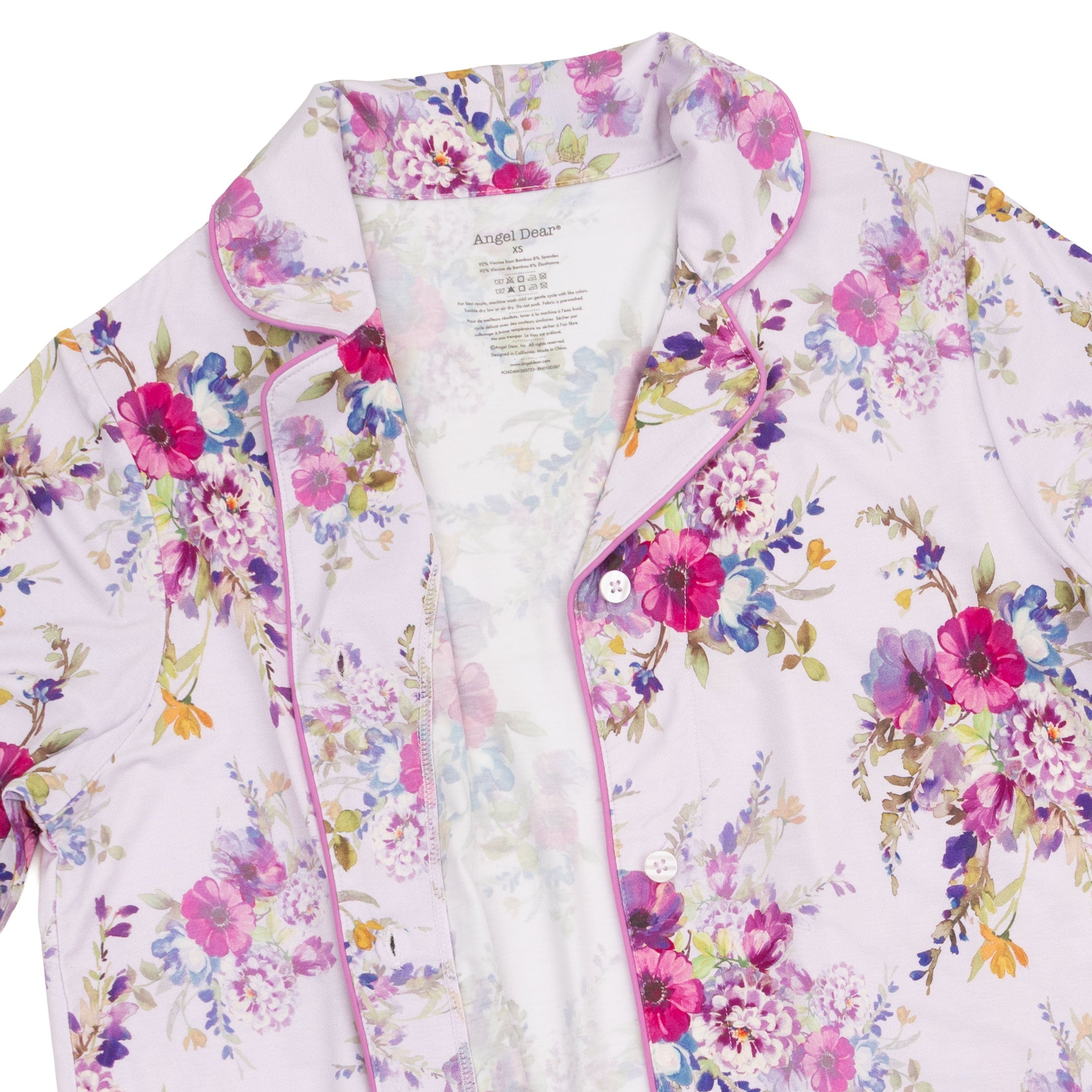 Dahlia Floral - Adult Long Sleeve Coat Style And Pant With Pockets
