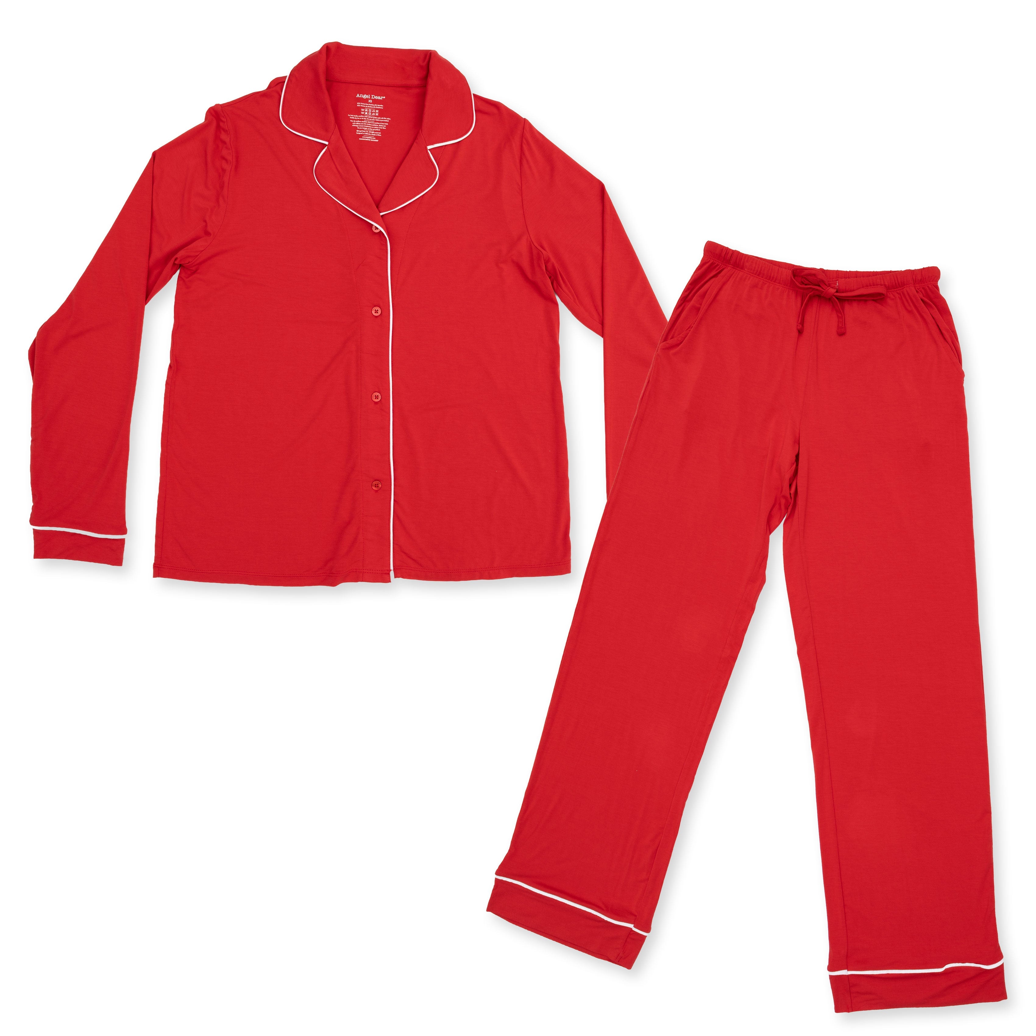 Ribbon Red - Adult Long Sleeve Coat Style And Pant With Pockets
