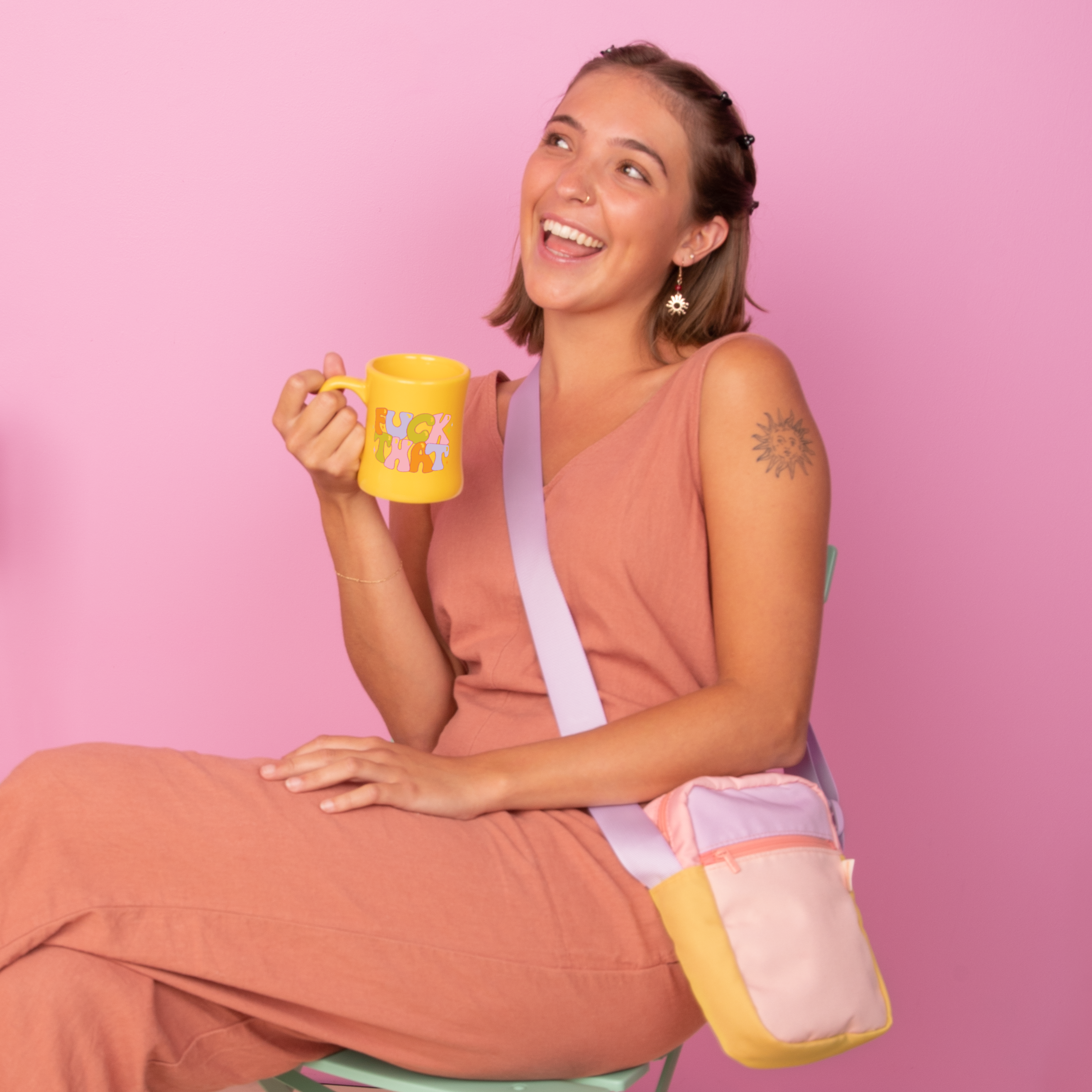 Portrait Crossbody - Peachy Lilac Block