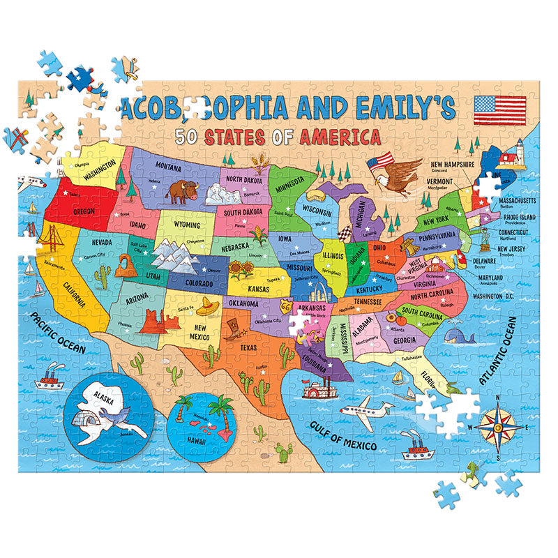 My 50 States Personalized Puzzle - 500 Pieces