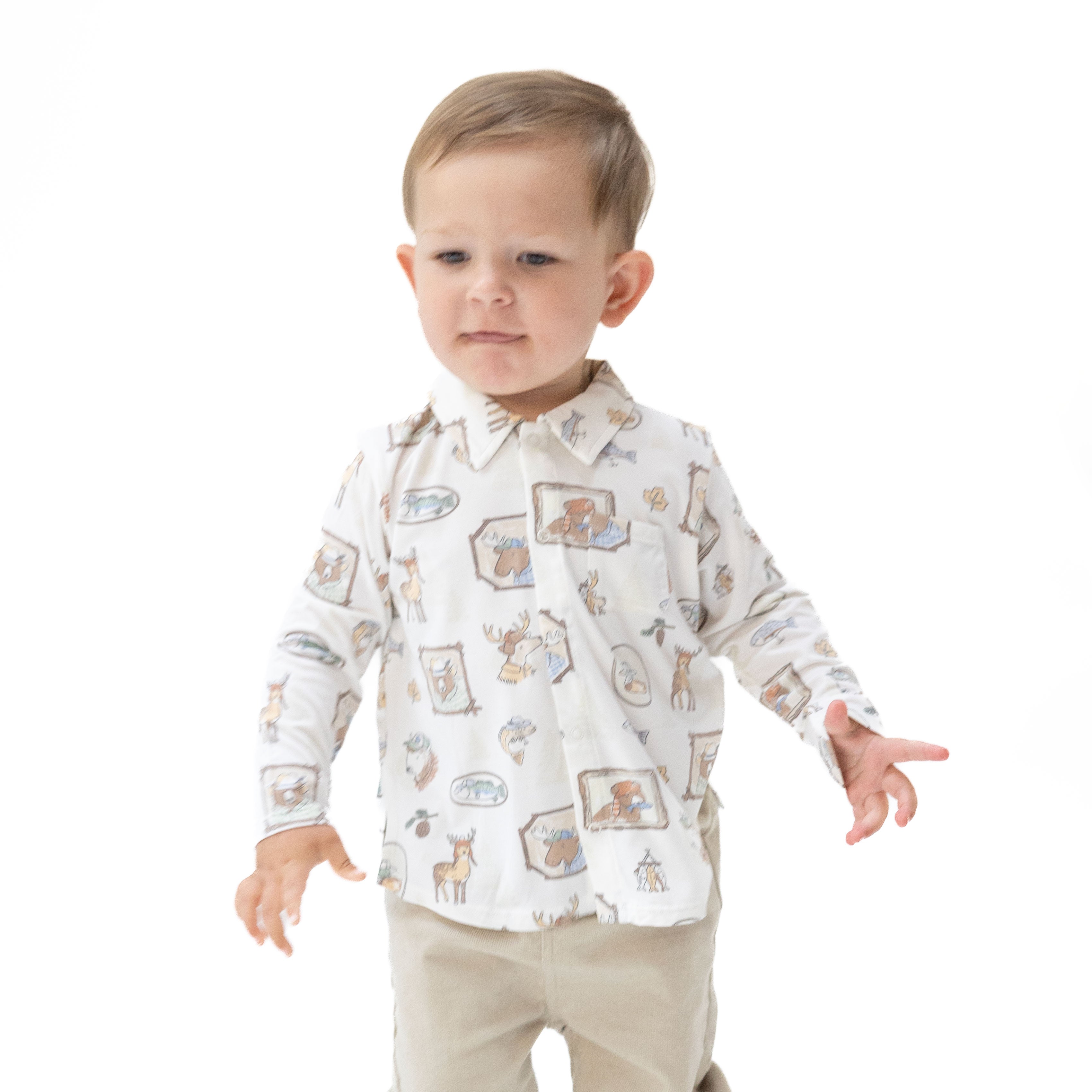 Woodson's Family Cabin - Long Sleeve Polo Button Up