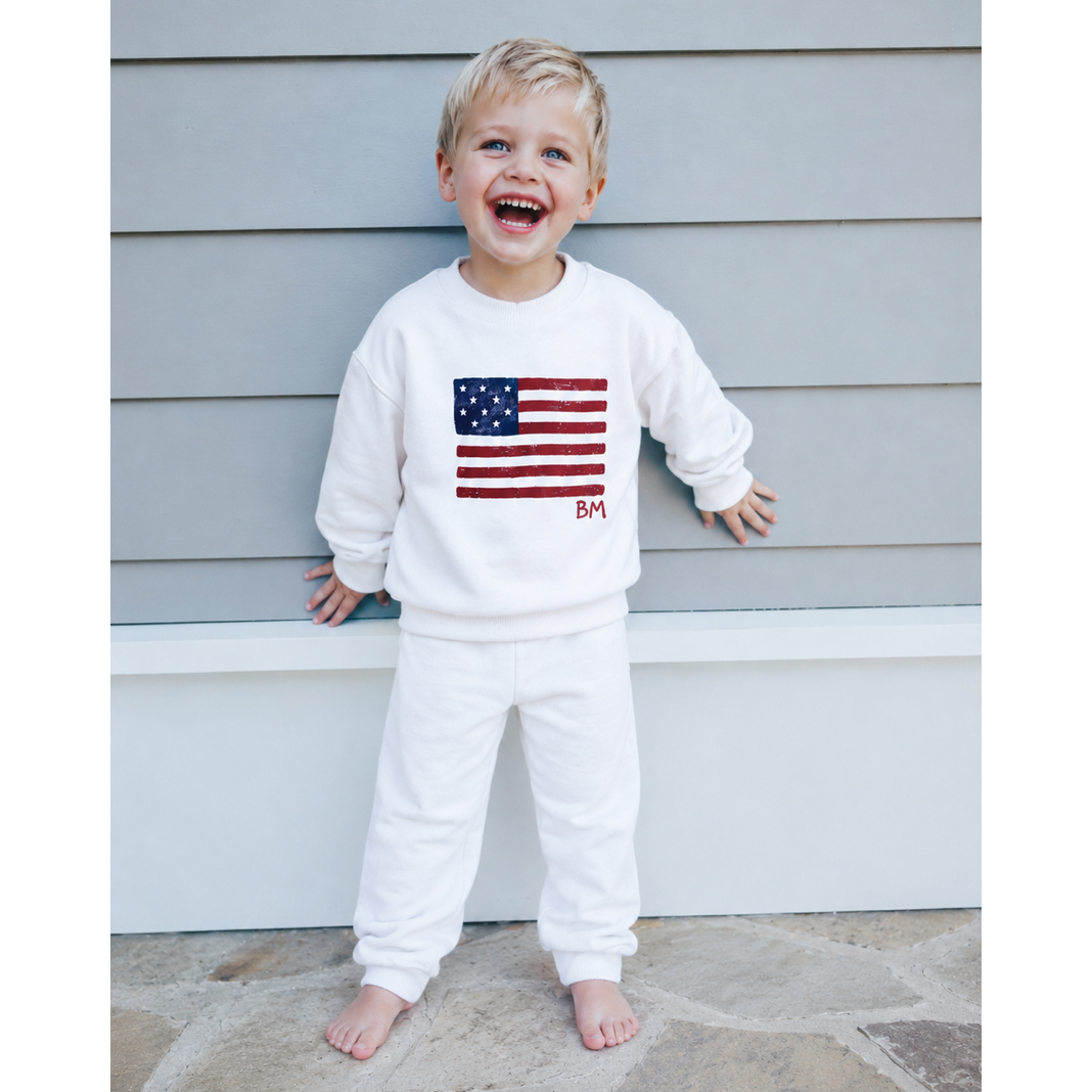 Organic Cloud Flag Pullover White