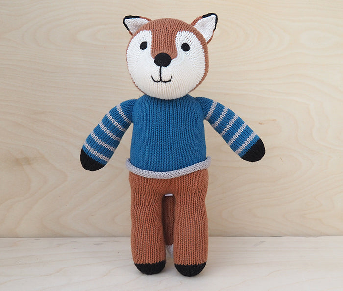 Fox In Blue Sweater