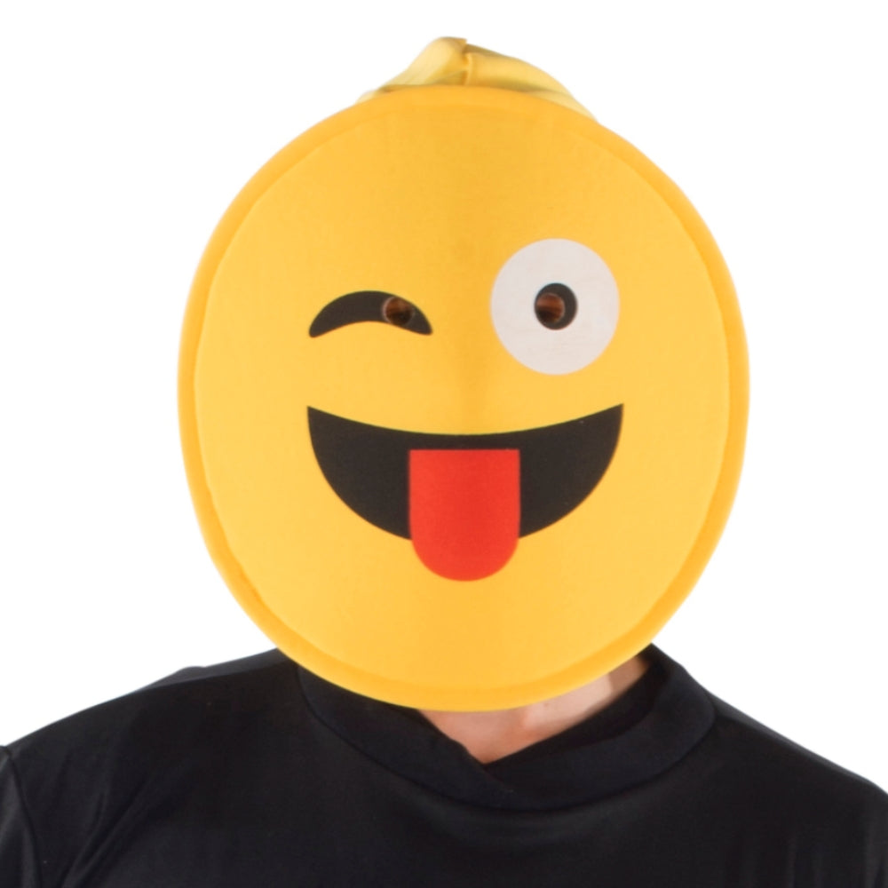 Face With Tongue Emoji Mask - Kids